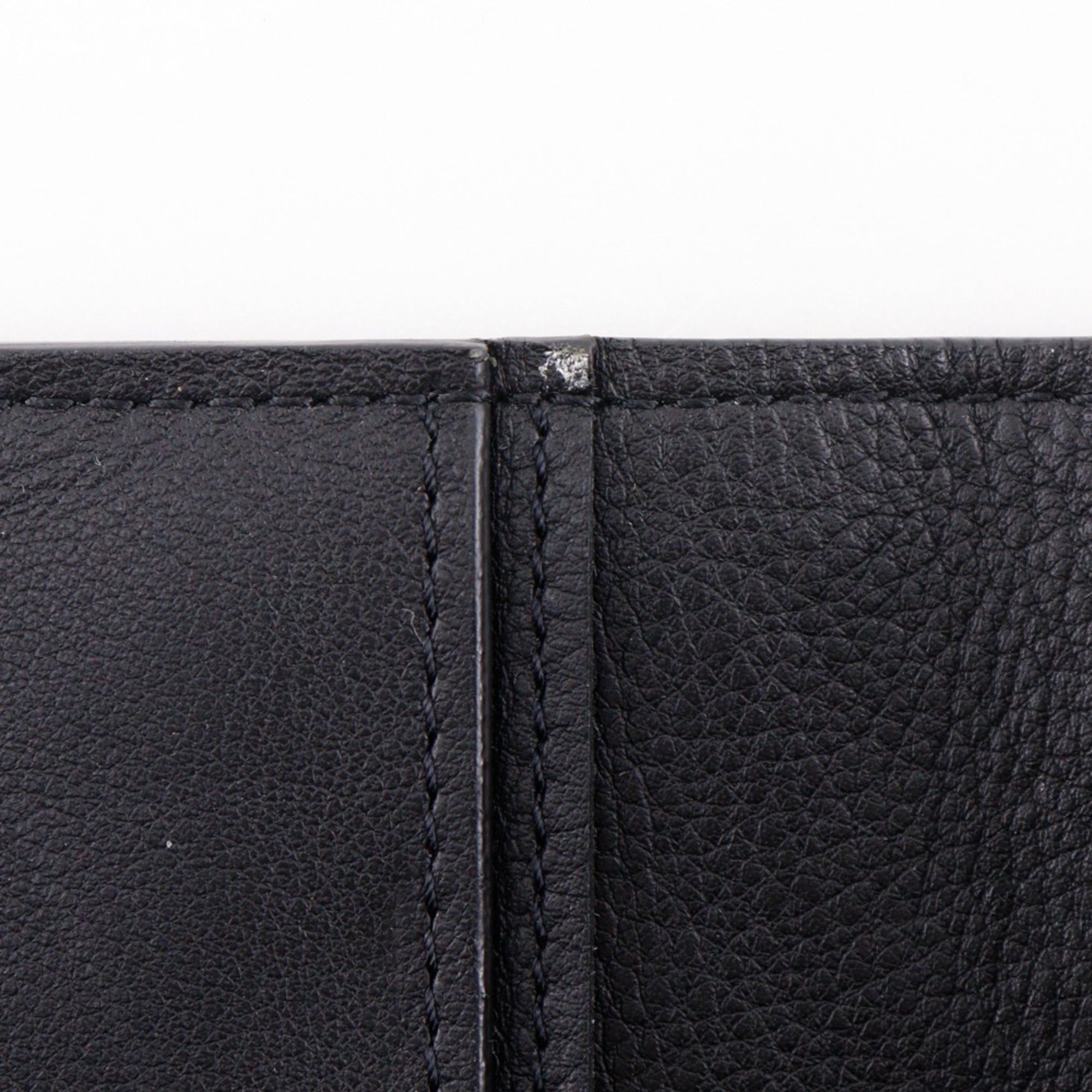 Louis Vuitton Black Leather Long Wallet (Bi-Fold) (Pre-Owned)