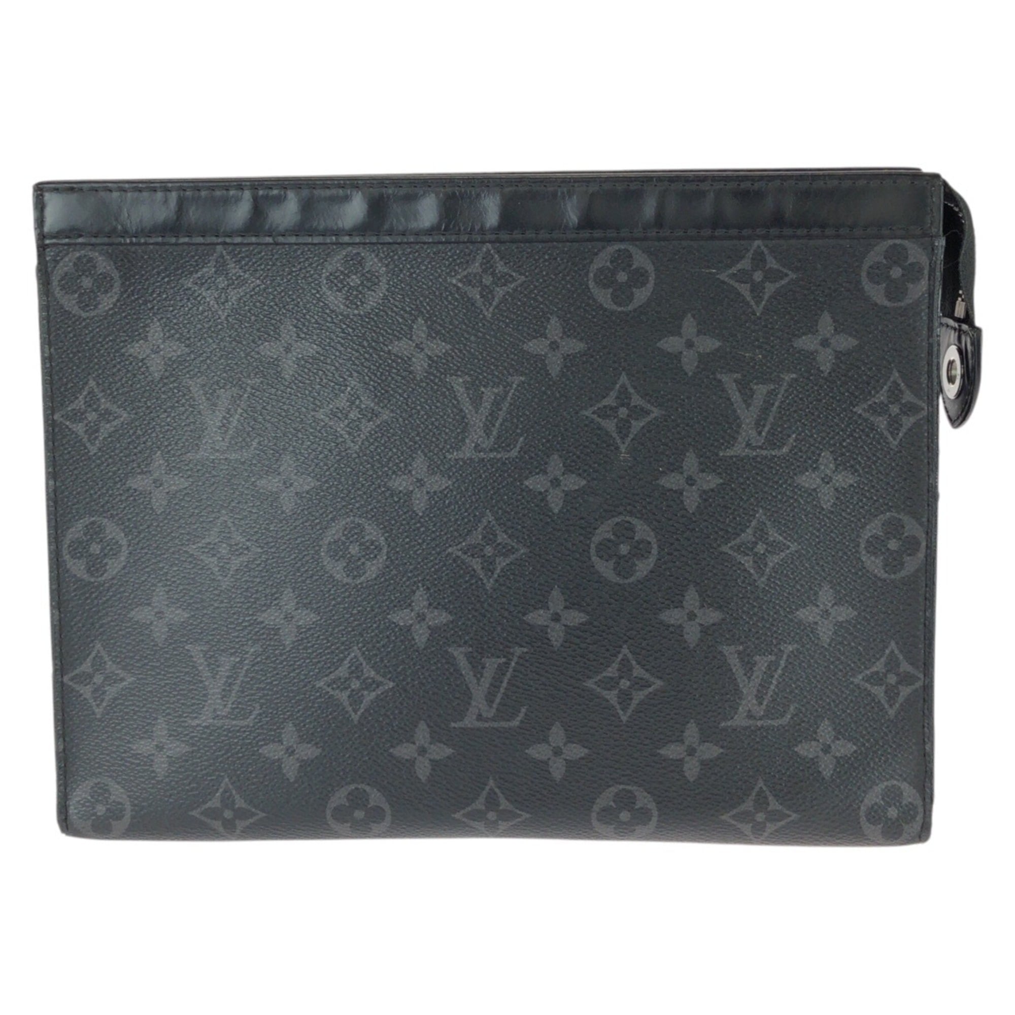 Louis Vuitton Black Monogram Eclipse Leather Clutch Bag Pochette (Pre-Owned)