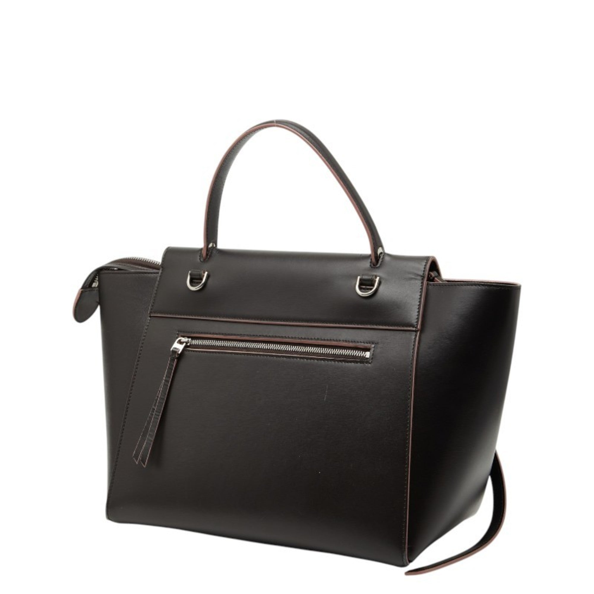 Celine Dark Brown Pink Leather Handbag Shoulder Bag (Pre-Owned)