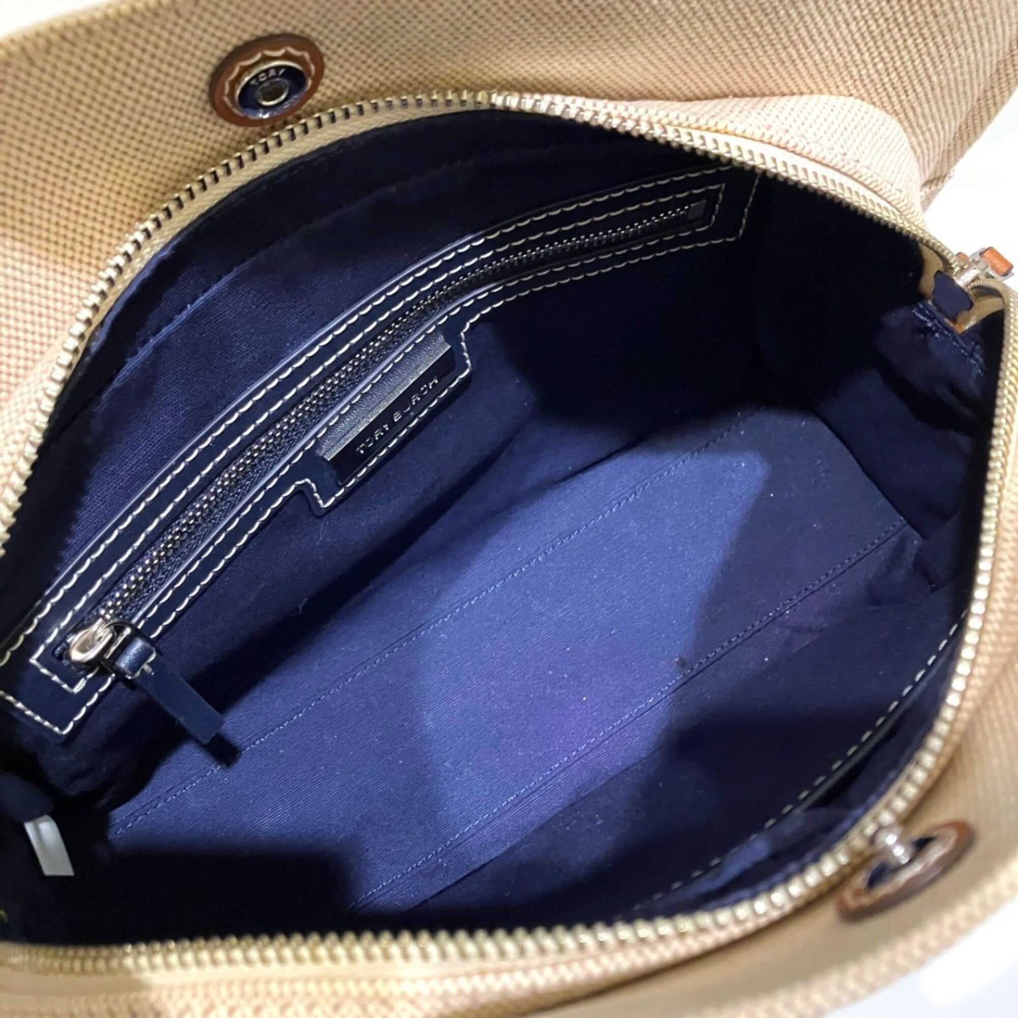 Tory Burch Beige Canvas Tote Bag (Pre-Owned)