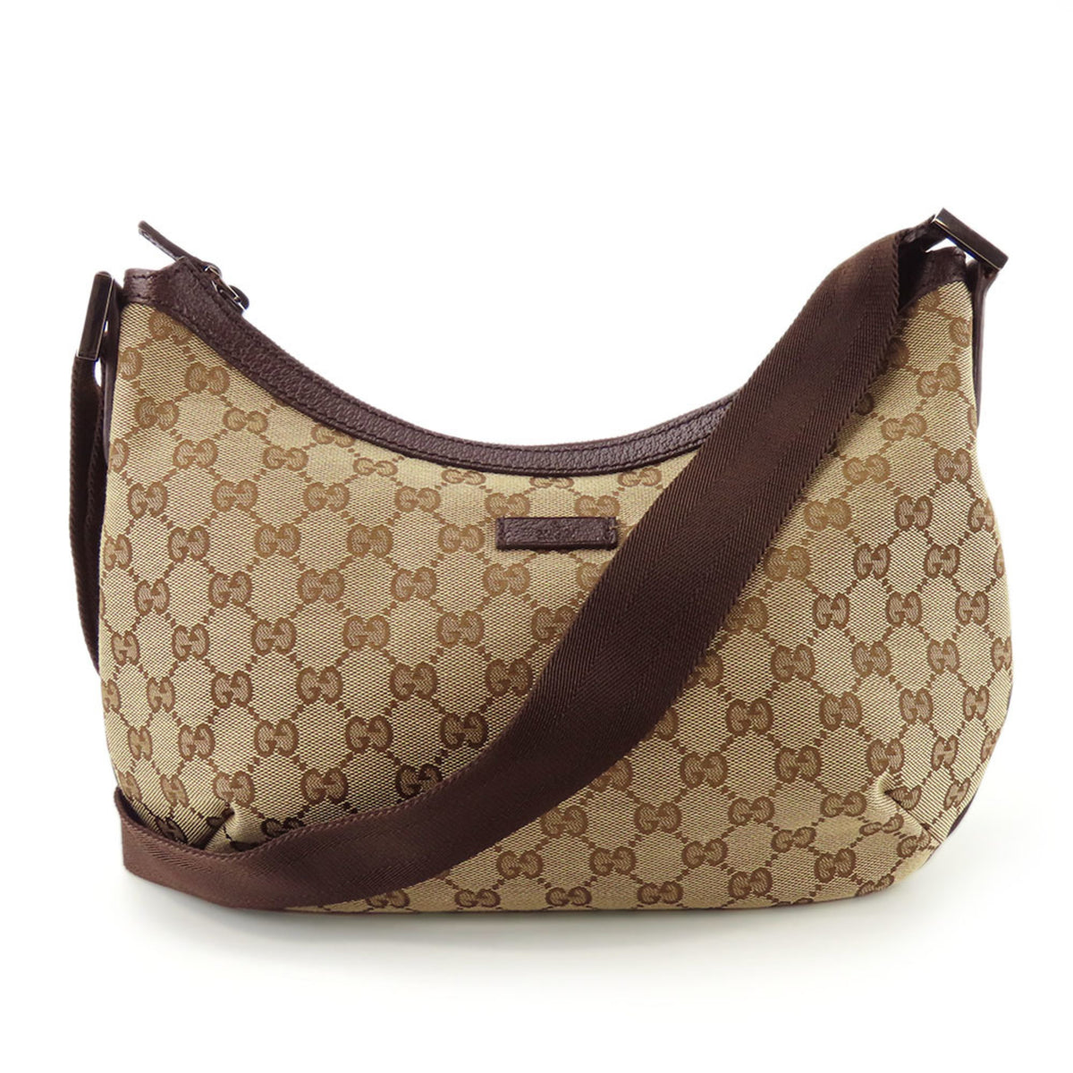 Gucci Gg Canvas Beige Brown Gg Canvas Shoulder Bag (Pre-Owned)