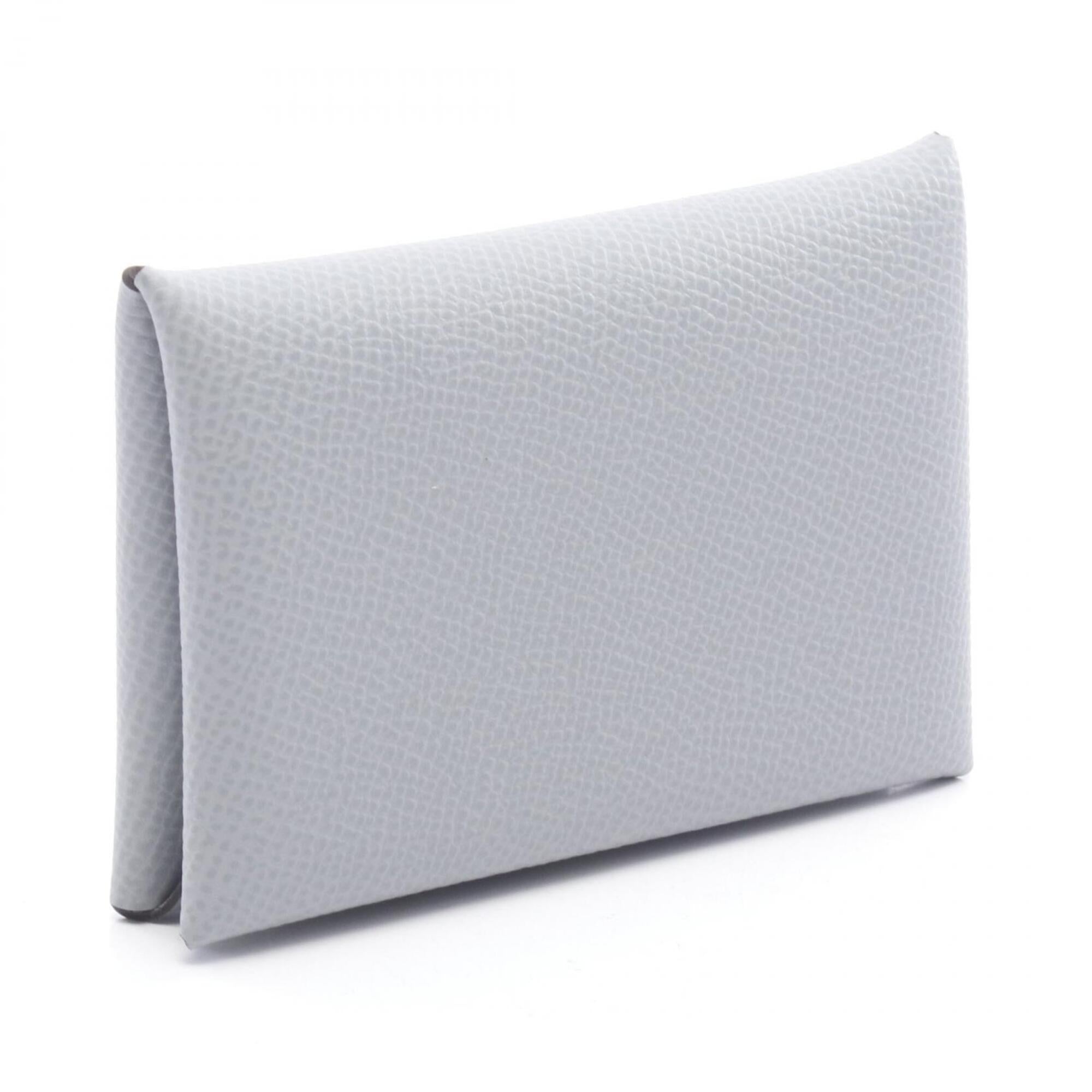 Hermes Gray Epsom Leather Coin Purse/Coin Case (Pre-Owned)