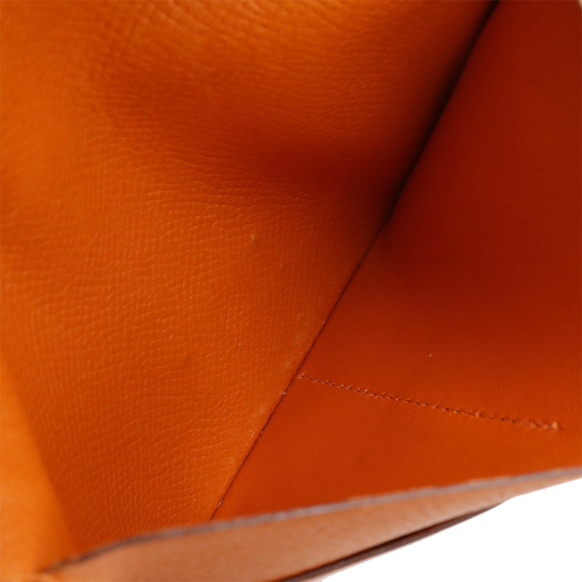 Hermes Kelly Orange Epsom Leather Wallet (Tri-Fold) (Pre-Owned)