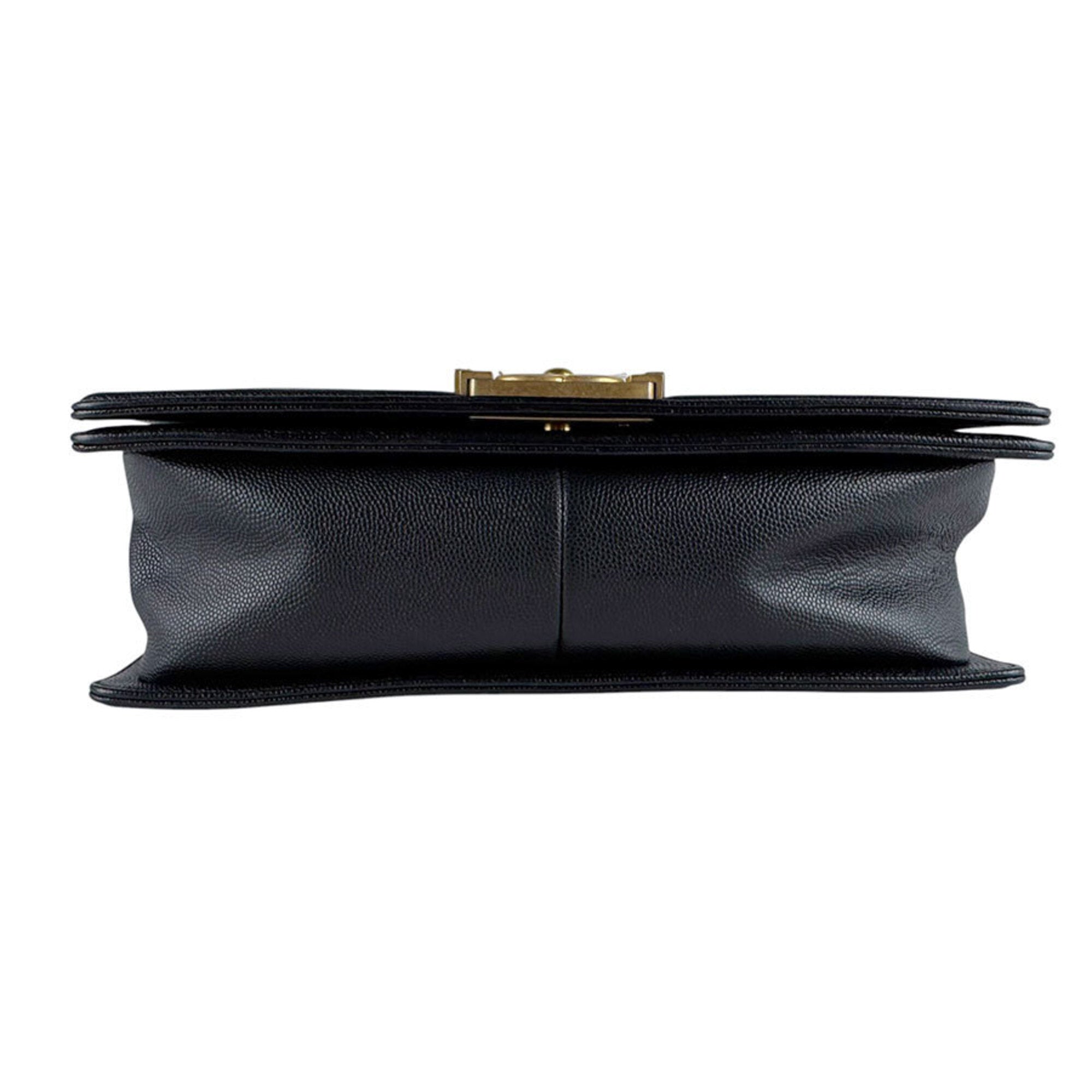 Chanel Black Grained Calfskin Shoulder Bag (Pre-Owned)
