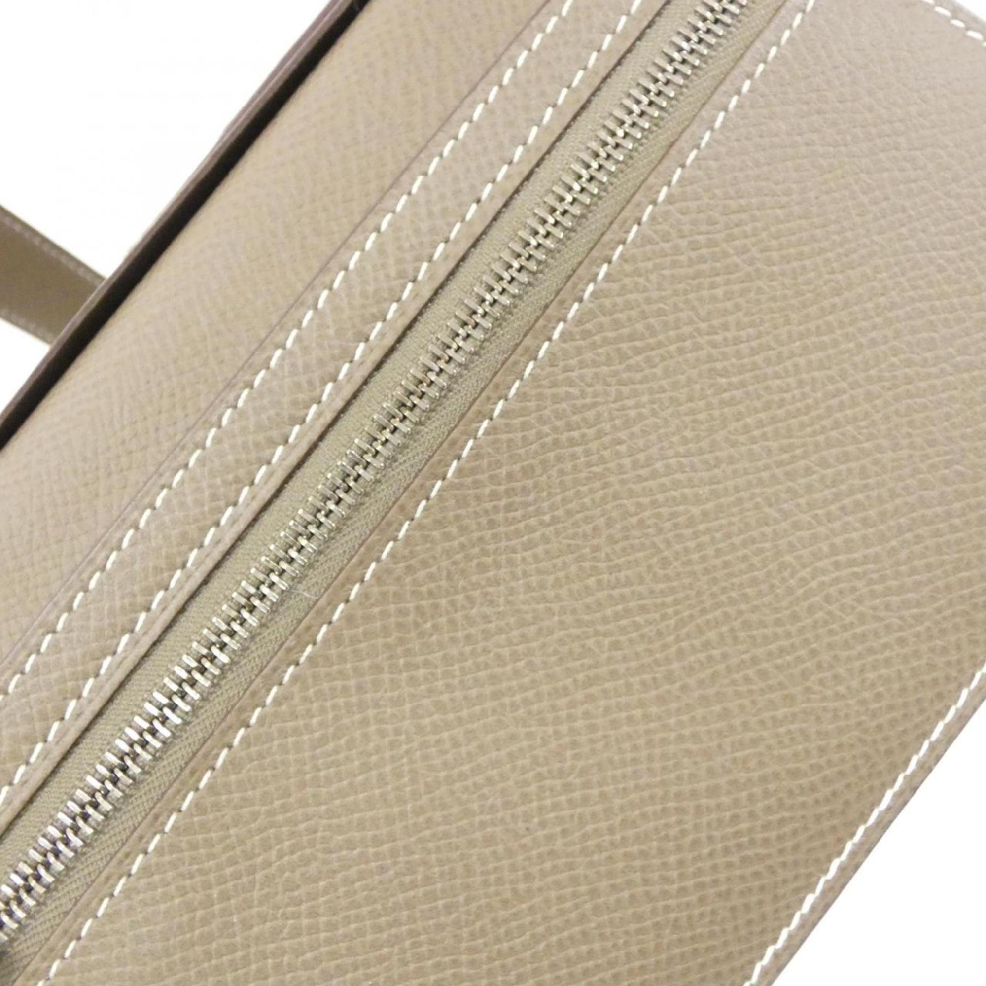 Hermes Etoupe Gray Soufre Epsom Leather Long Wallet (Bi-Fold) (Pre-Owned)