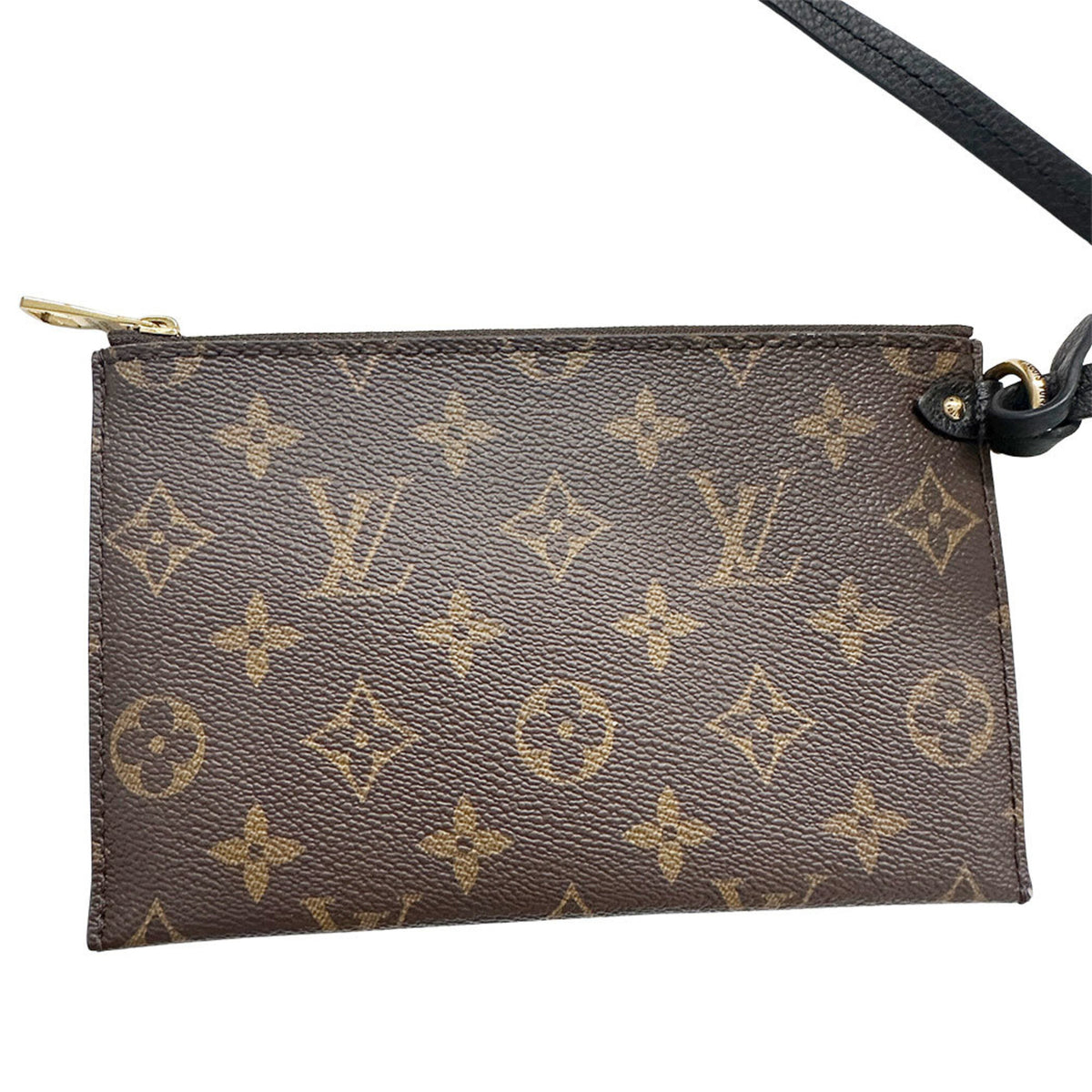 Louis Vuitton Noir Leather Handbag Shoulder Bag (Pre-Owned)