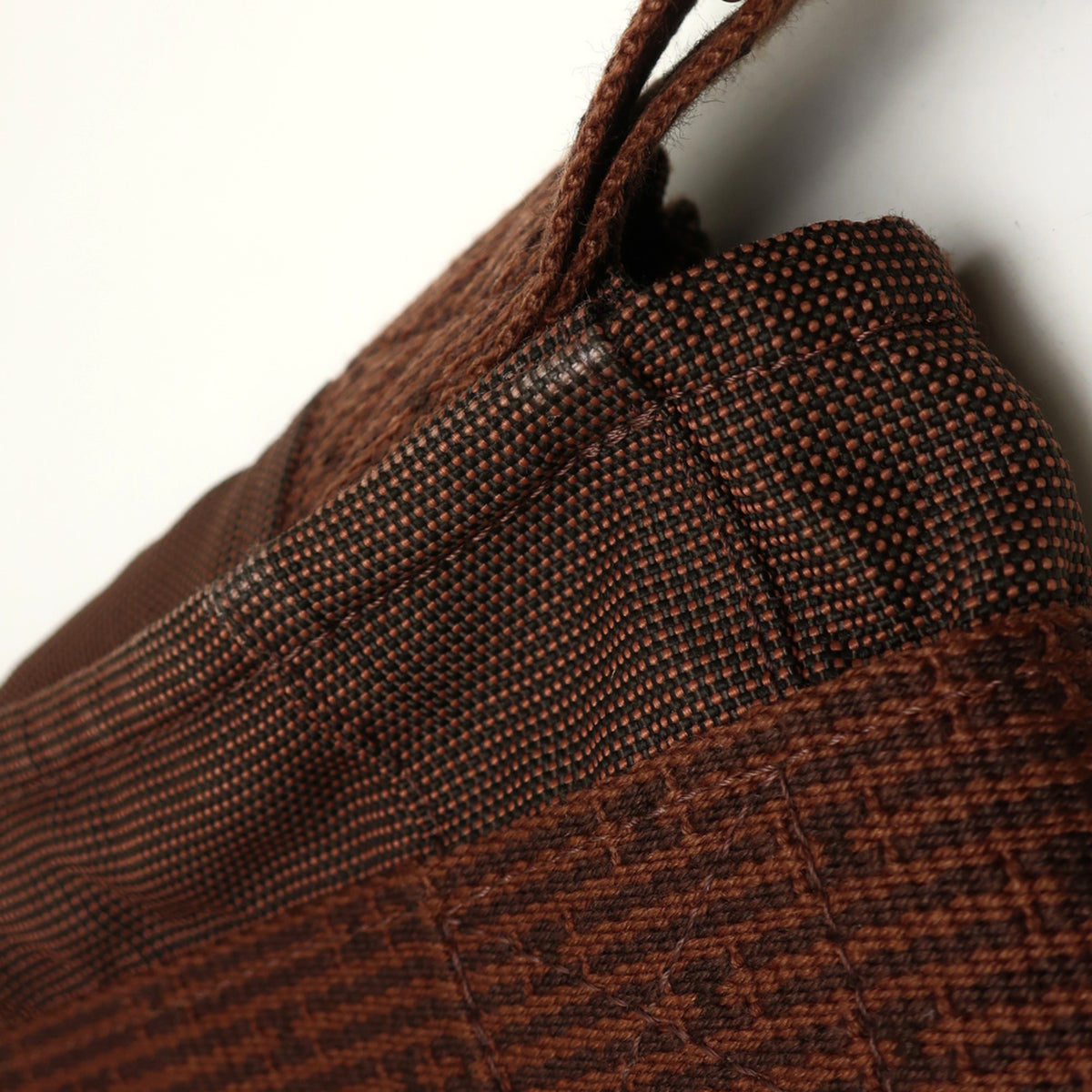 Hermes Her Line Brown Nylon Canvas Shoulder Bag (Pre-Owned)