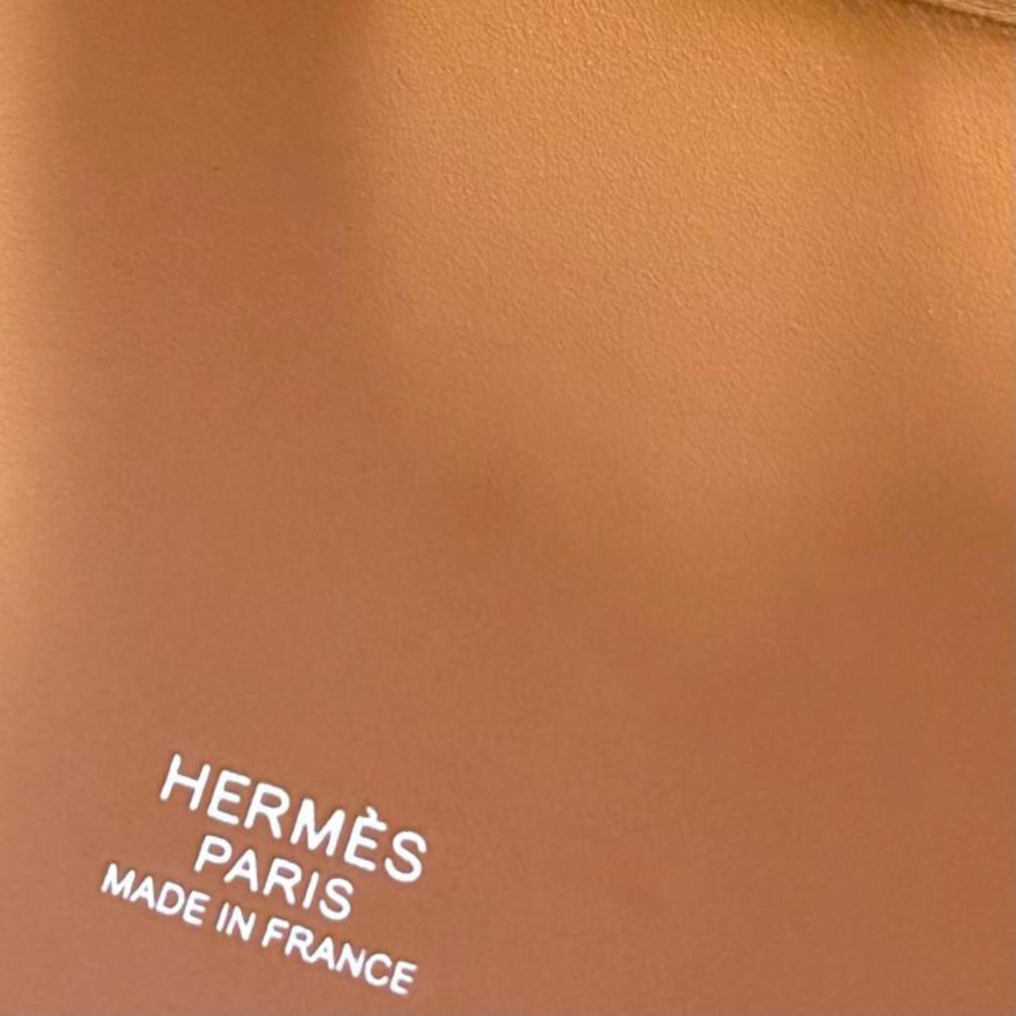 Hermes Beige Brown Cream Ecru Fauve Orange Toile H Swift Leather Handbag (Pre-Owned)