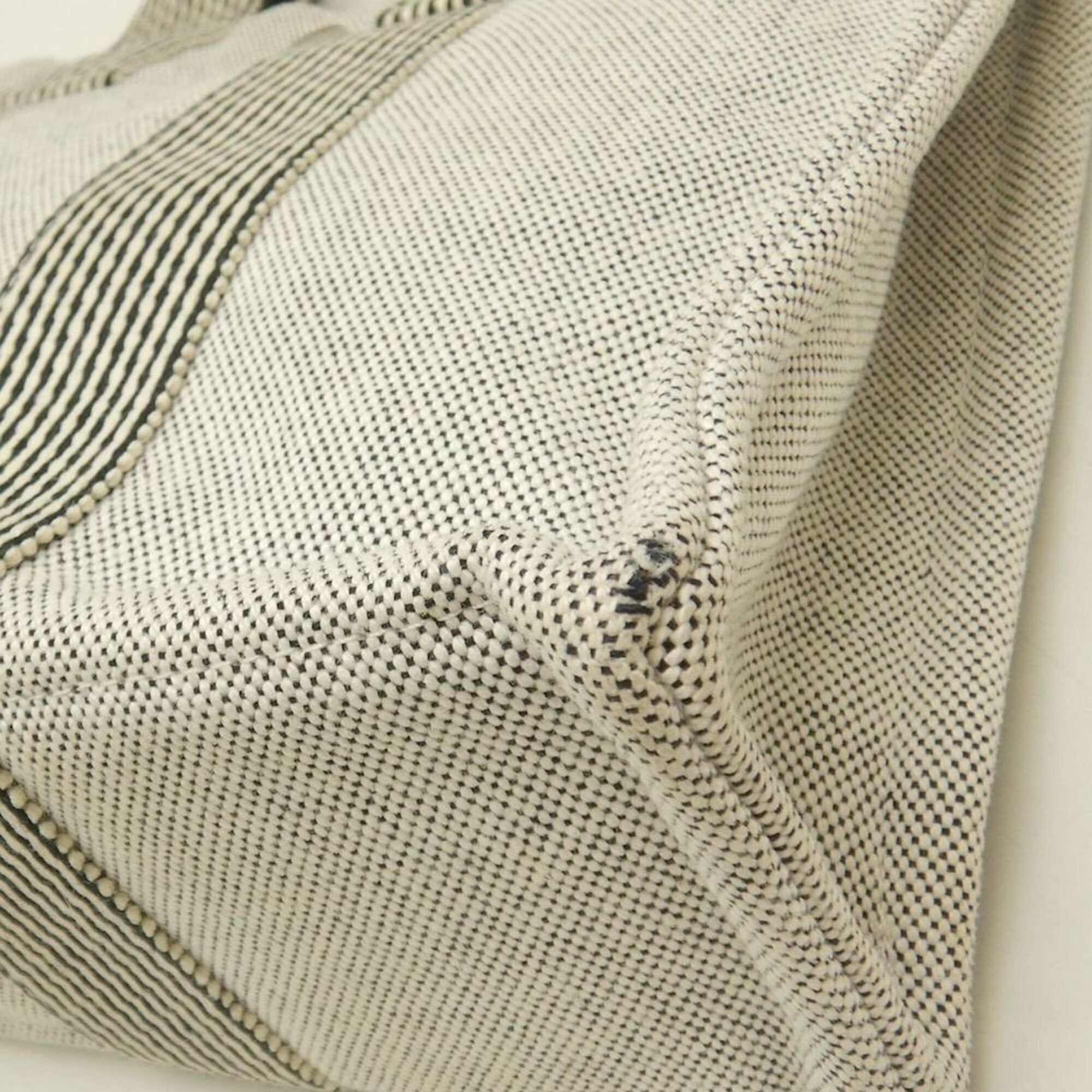 Hermes Black Gray Canvas Tote Bag (Pre-Owned)