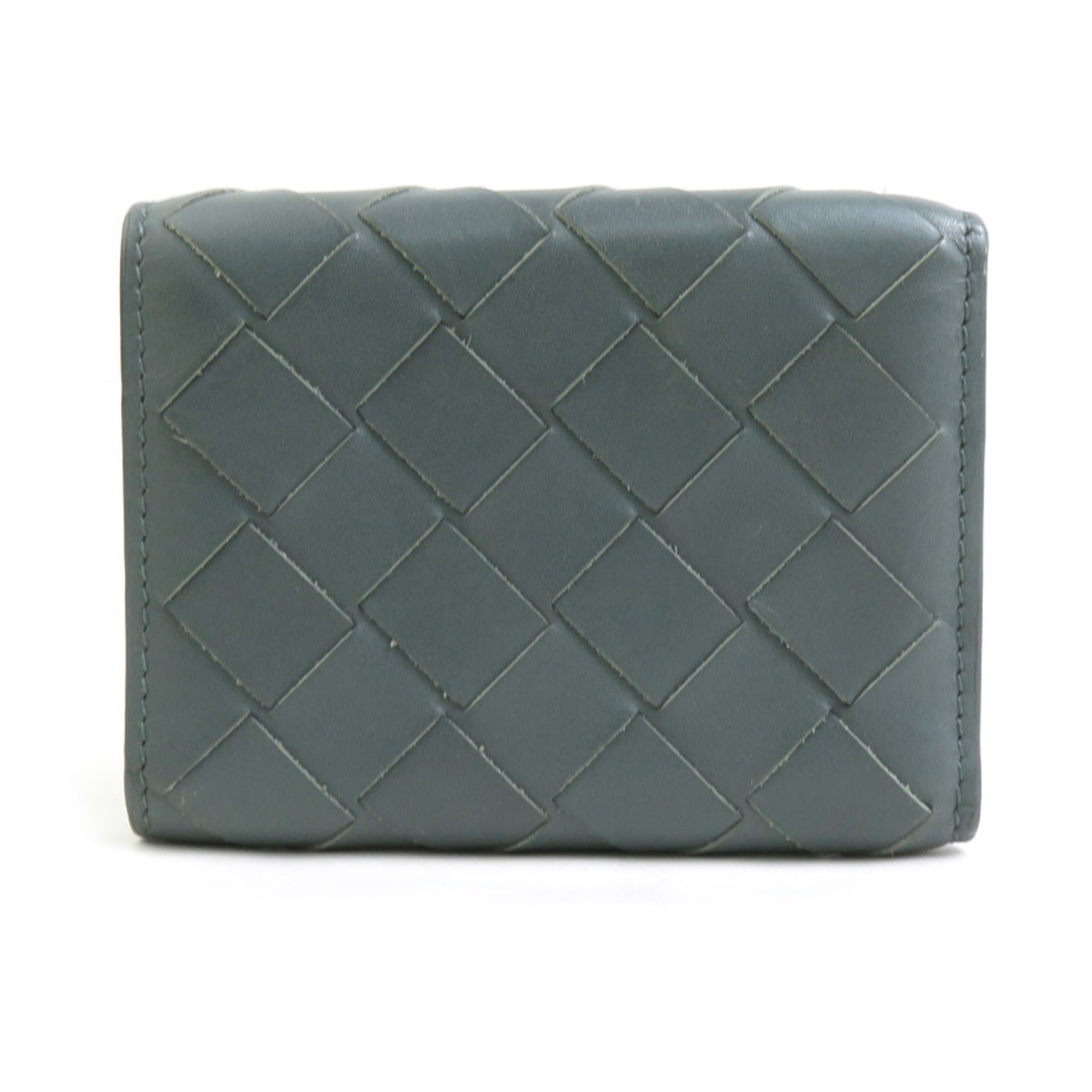 Bottega Veneta Gray Leather Wallet (Tri-Fold) (Pre-Owned)