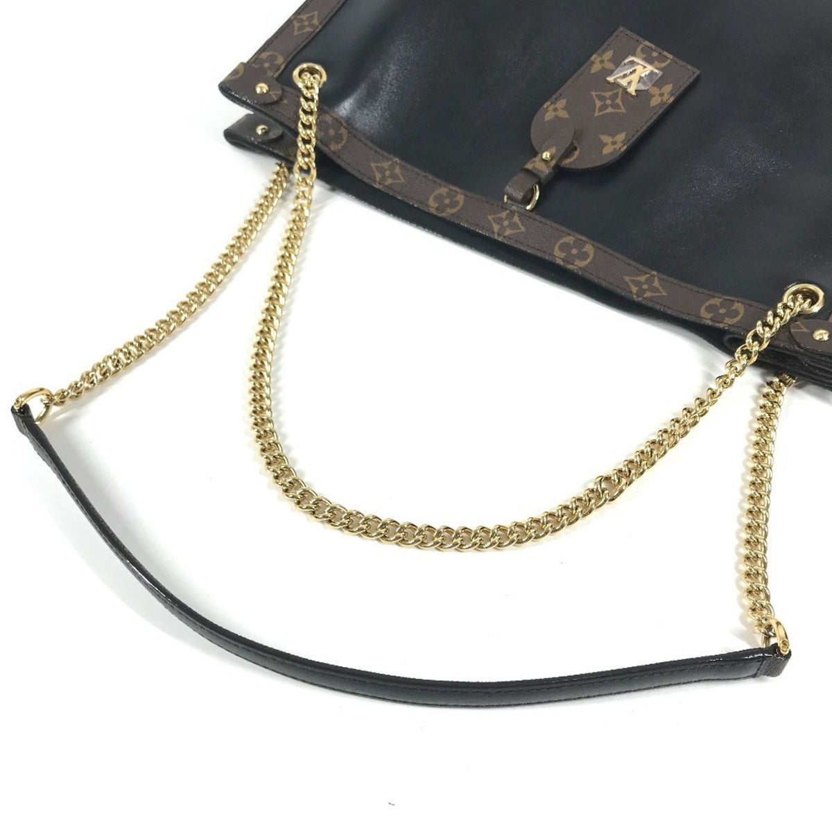Louis Vuitton Black Brown Noir Leather Shoulder Bag Tote Bag (Pre-Owned)