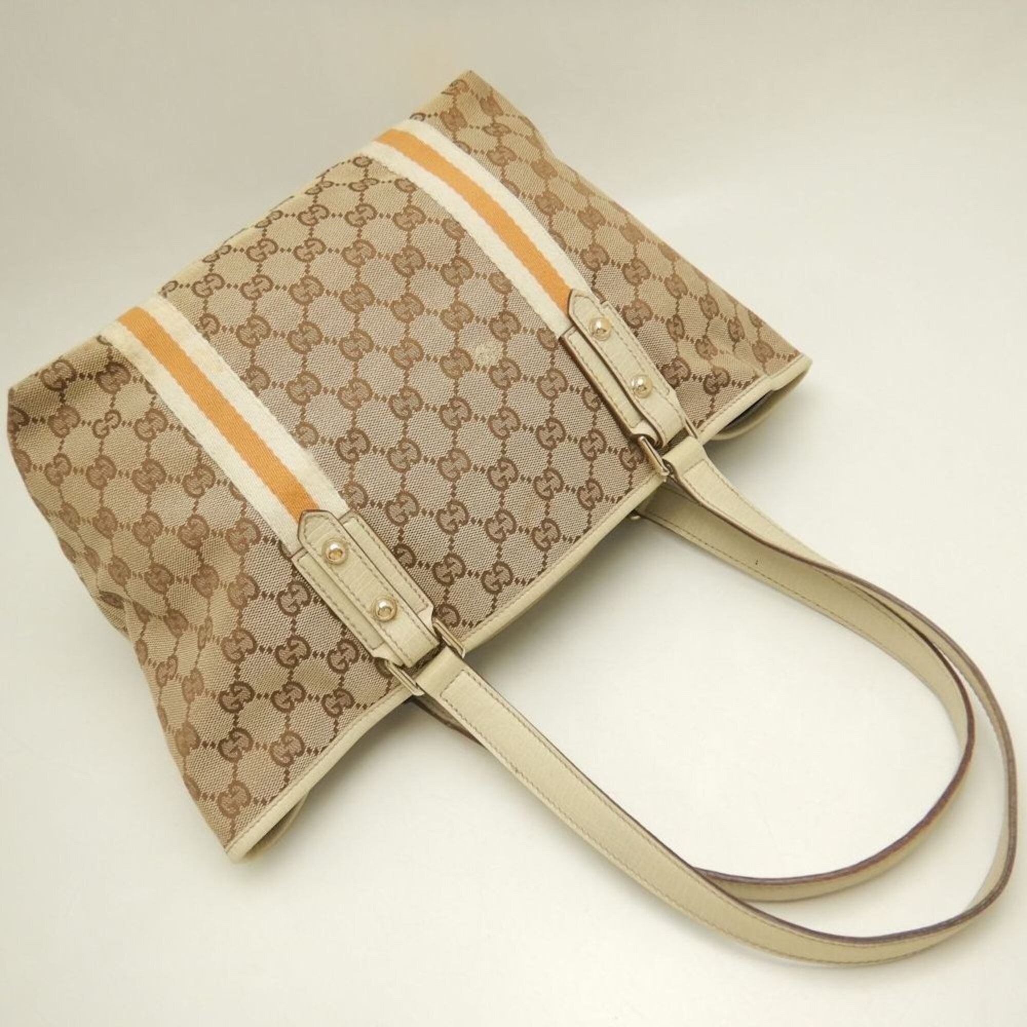 Gucci Beige Gg Canvas Tote Bag (Pre-Owned)
