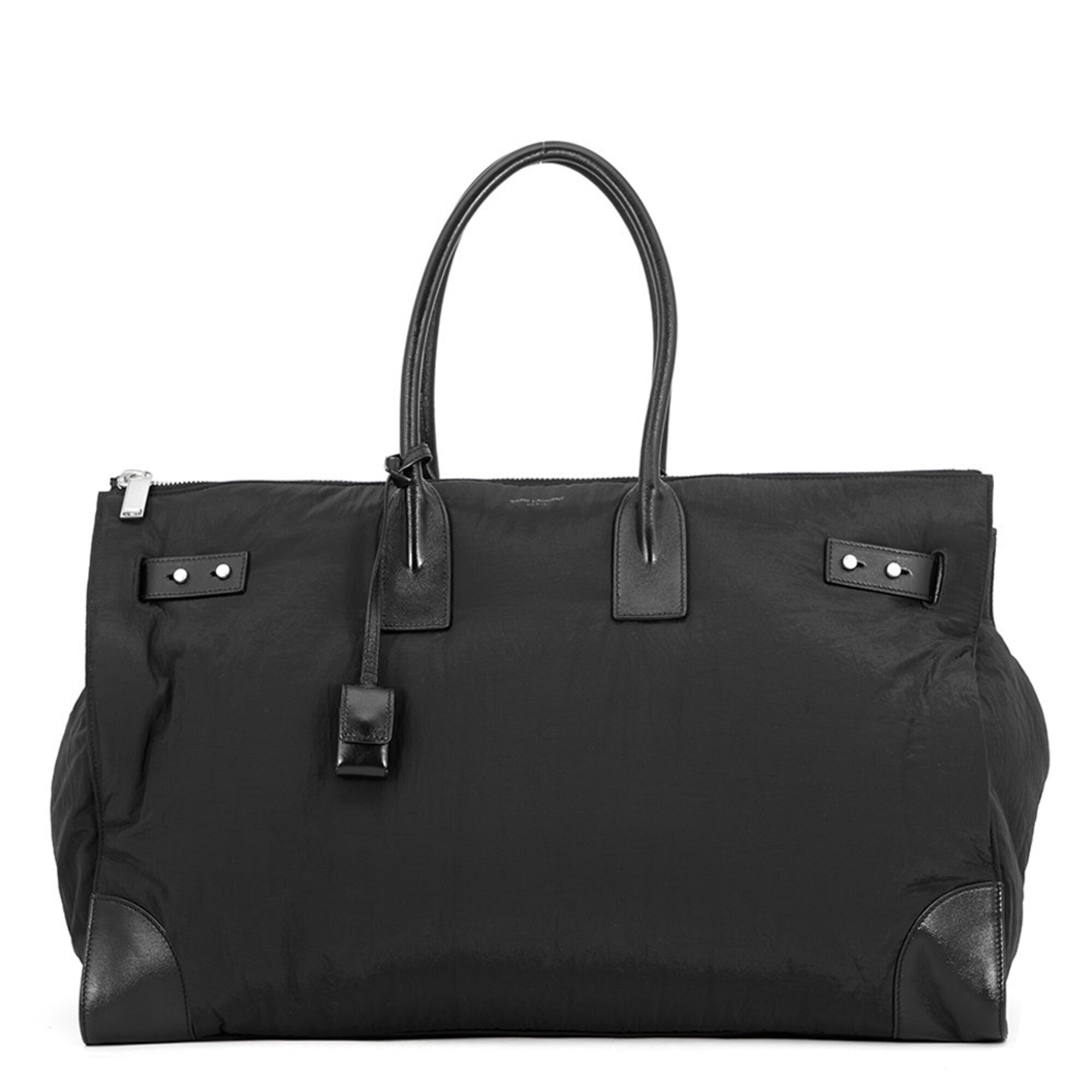 Yves Saint Laurent Sac De Jour Black Nylon Leather Handbag Tote Bag (Pre-Owned)