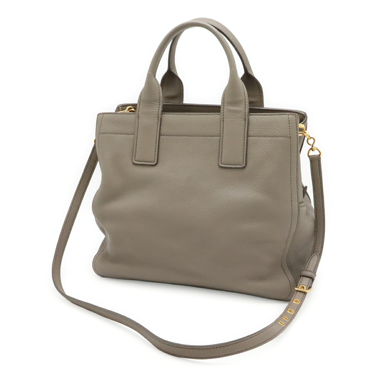 Miu Miu Grayish Leather Handbag Shoulder Bag Tote Bag (Pre-Owned)