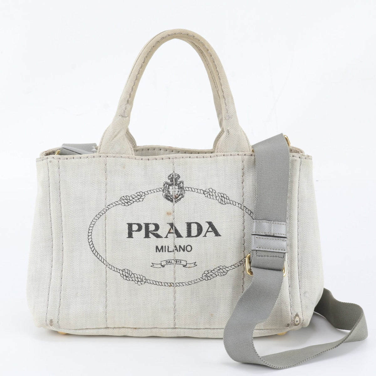 Prada Gray Crossbody Bag Handbag Shoulder Bag Tote Bag (Pre-Owned)