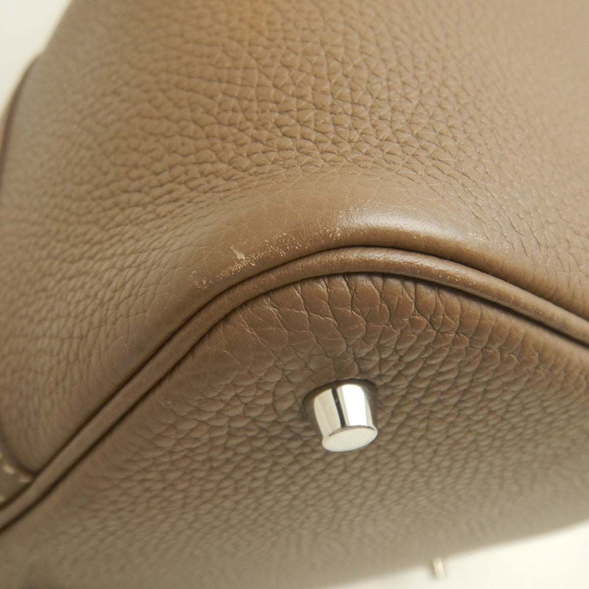 Hermes Picotin Etoupe Gray Taurillon Clemence Leather Handbag (Pre-Owned)