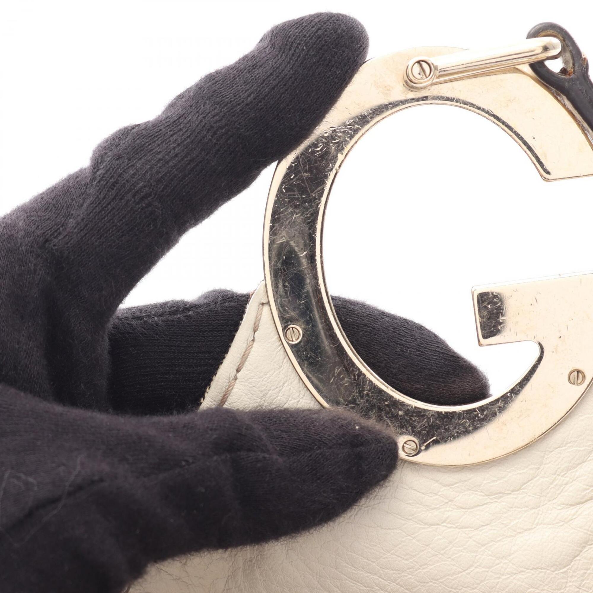 Gucci Beige Ivory Canvas Leather Shoulder Bag (Pre-Owned)