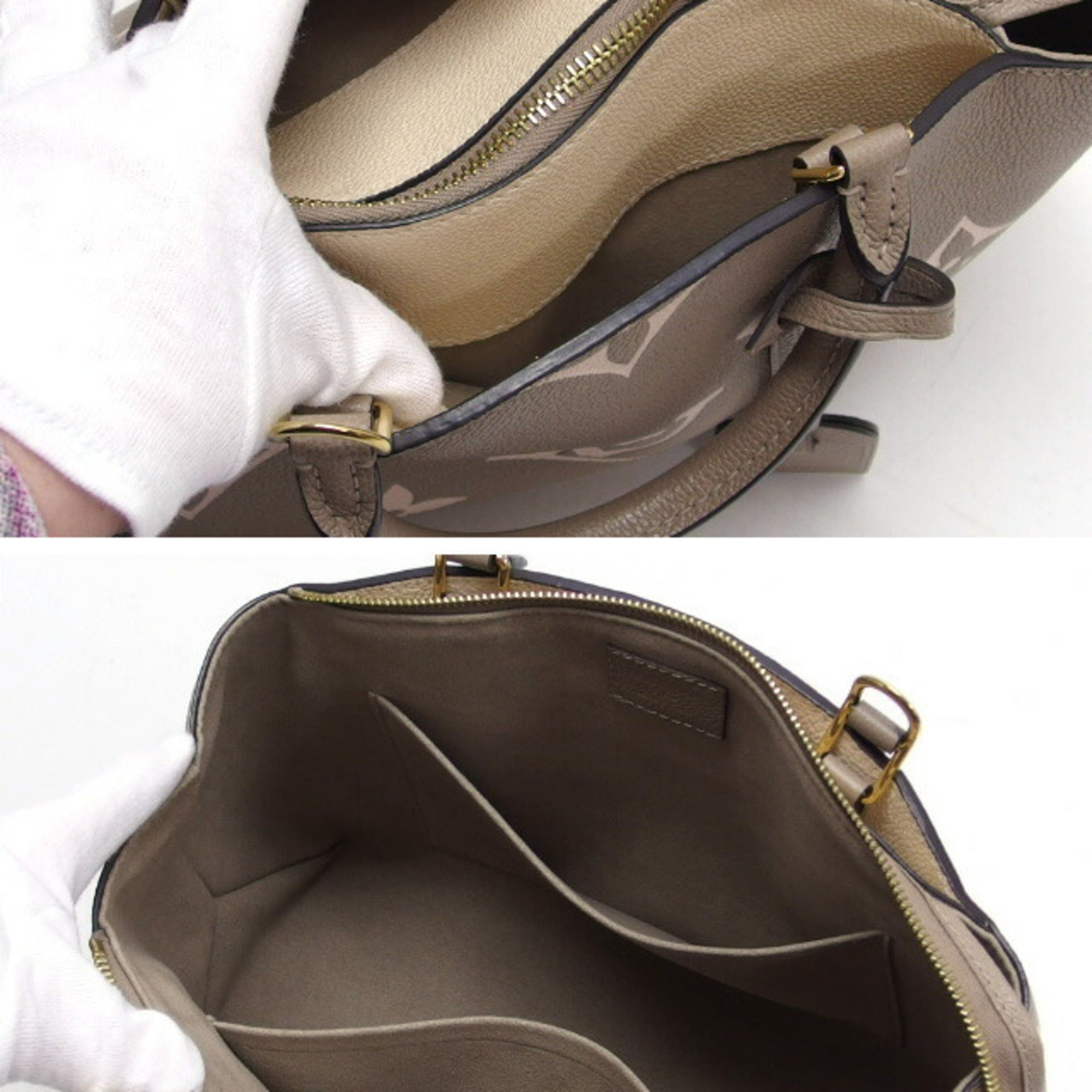 Louis Vuitton Gray Beige Grayish Monogram Empreinte Leather Handbag Shoulder Bag Tote Bag (Pre-Owned)