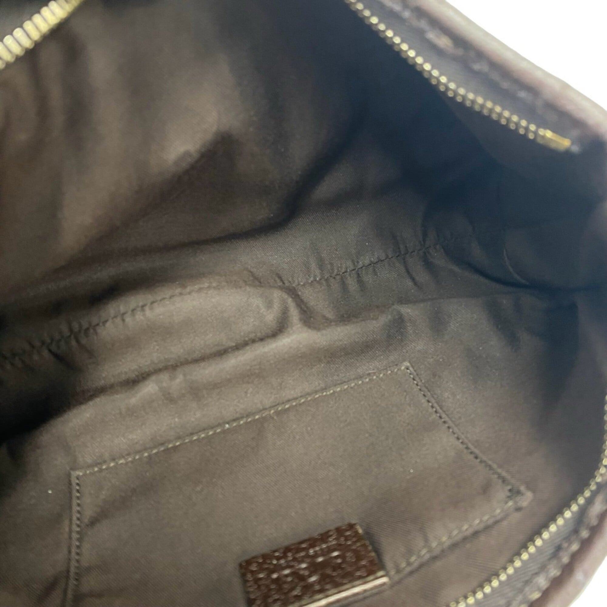 Gucci Brown Canvas Leather Handbag Shoulder Bag (Pre-Owned)