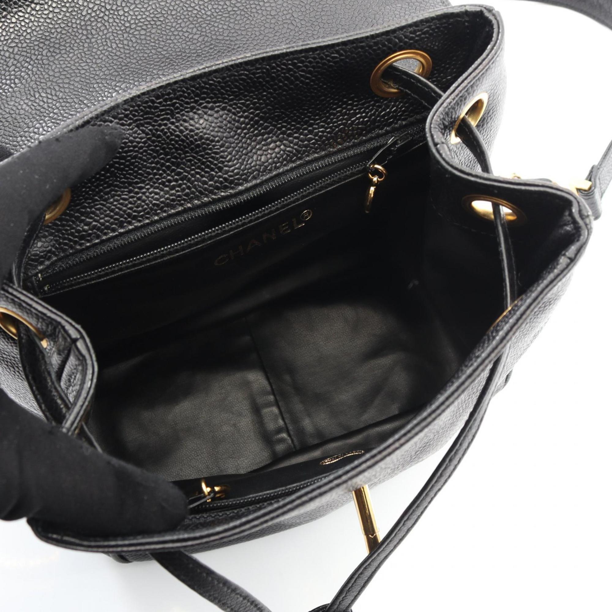 Chanel Black Grained Calfskin Backpack (Pre-Owned)