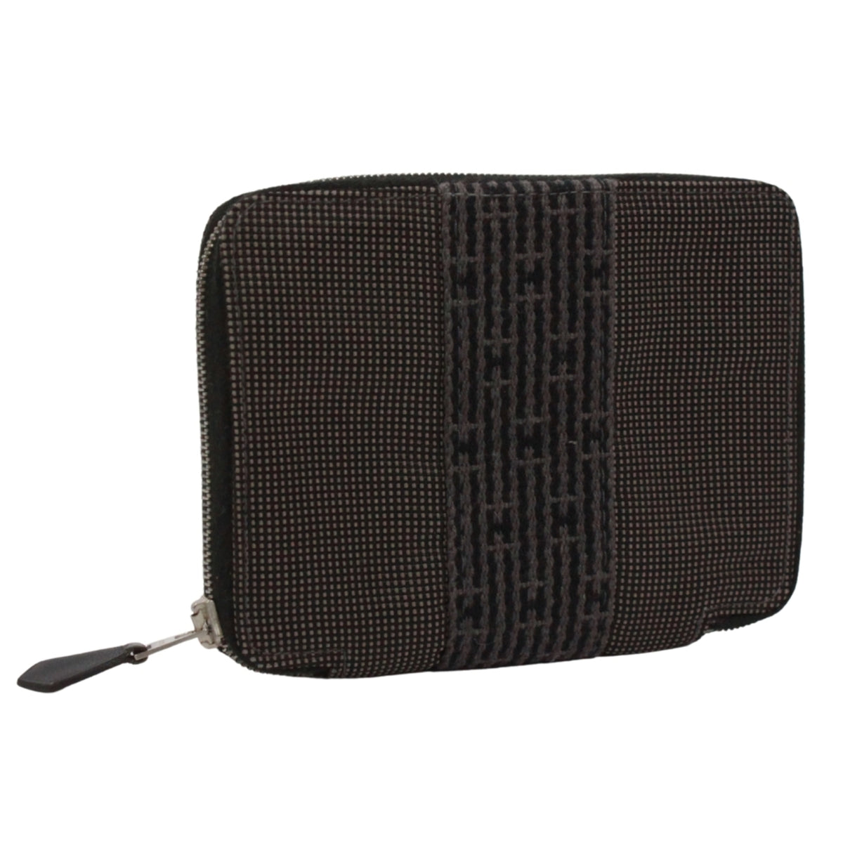 Hermes Black Gray Nylon Canvas Wallet (Bi-Fold) (Pre-Owned)