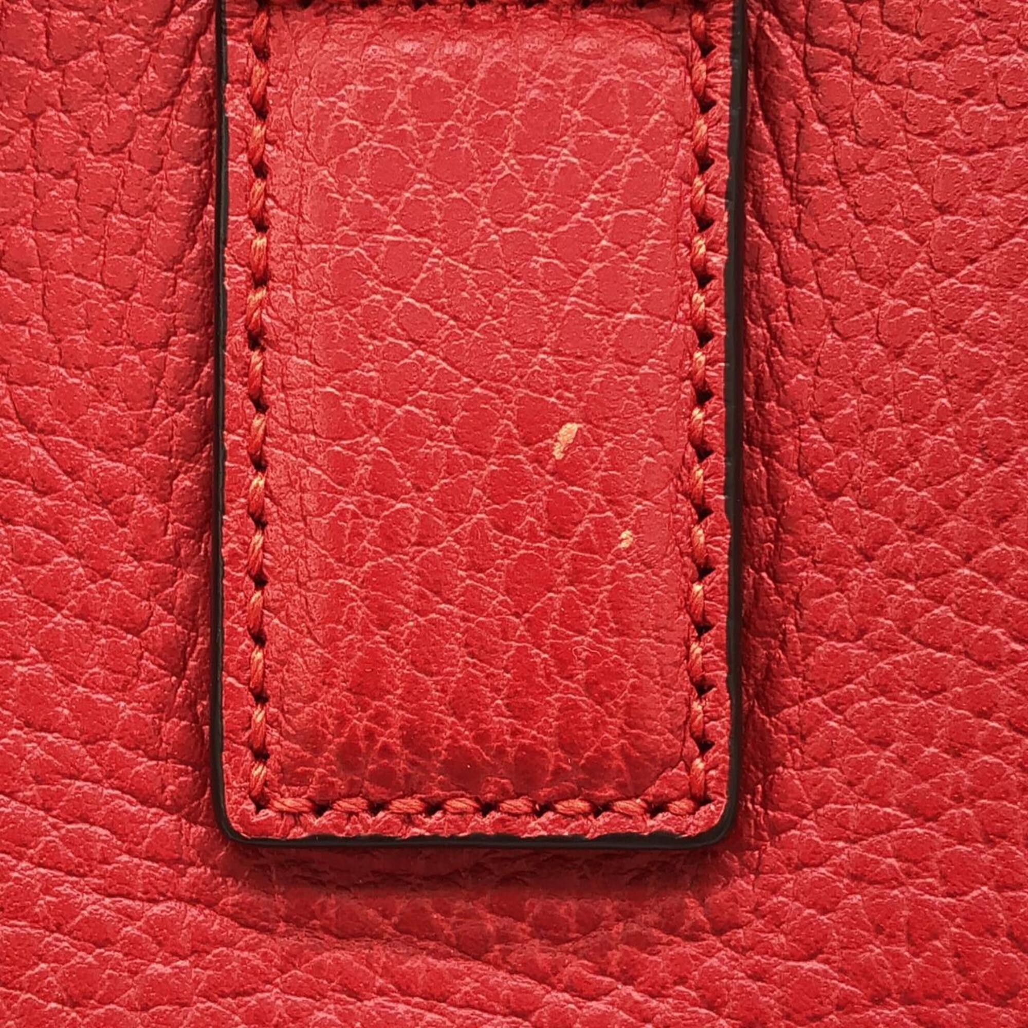 Gucci Red Color Leather Handbag (Pre-Owned)