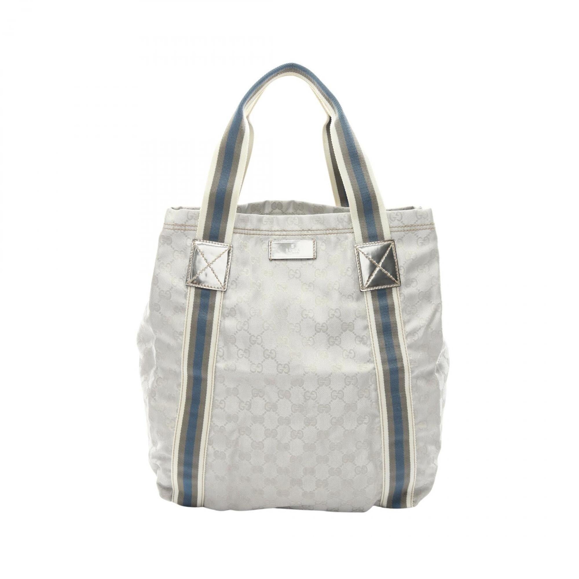 Gucci Multi-Color Silver Canvas Tote Bag (Pre-Owned)