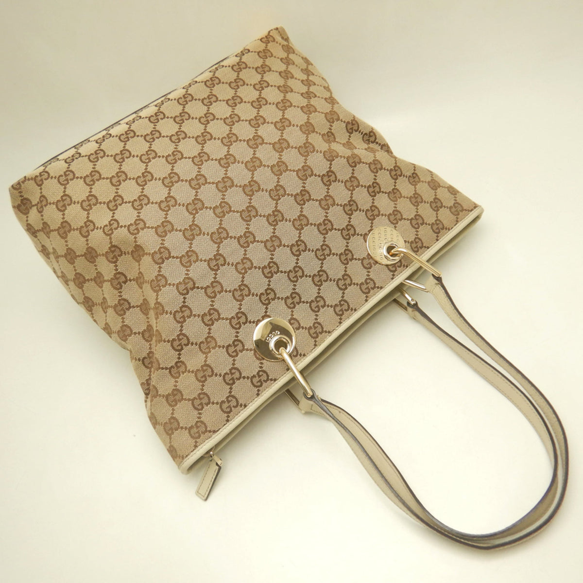 Gucci Gg Canvas Beige Gg Canvas Tote Bag (Pre-Owned)