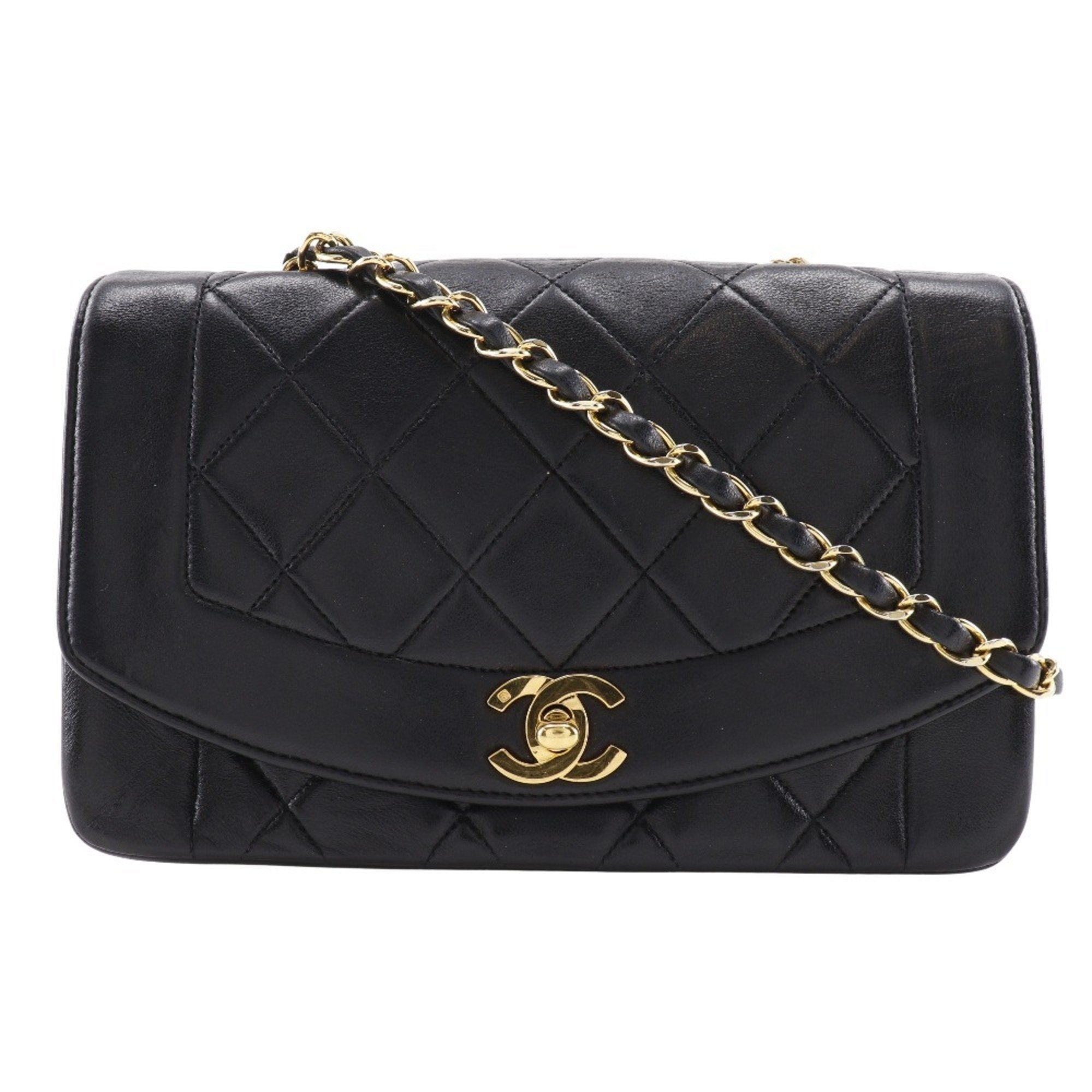 Chanel Matelasse Black Leather Shoulder Bag (Pre-Owned)