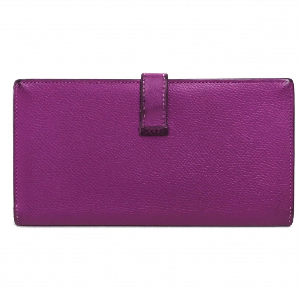 Hermes Purple Leather Long Wallet (Bi-Fold) (Pre-Owned)