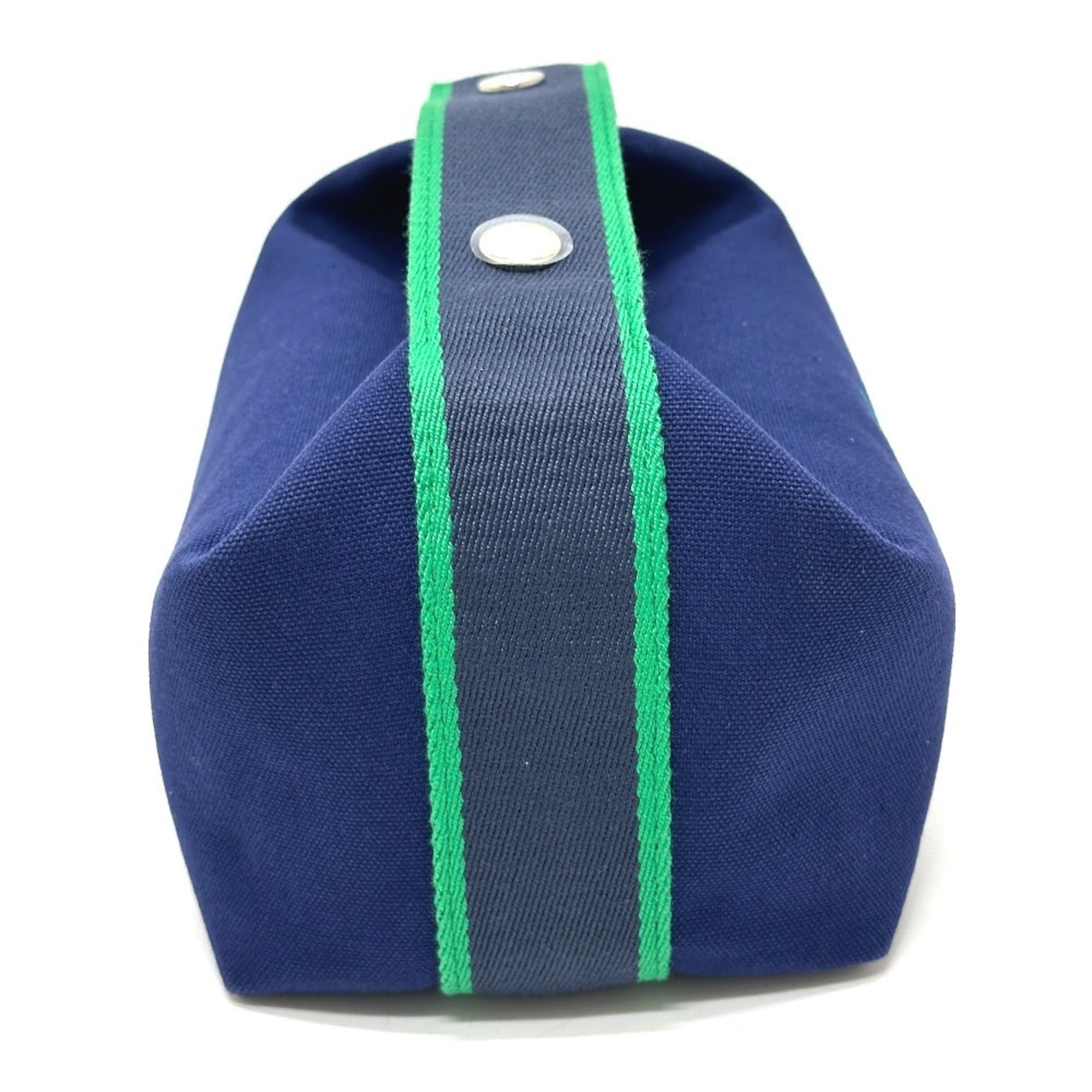 Hermes Black Blue Cotton Handbag (Pre-Owned)