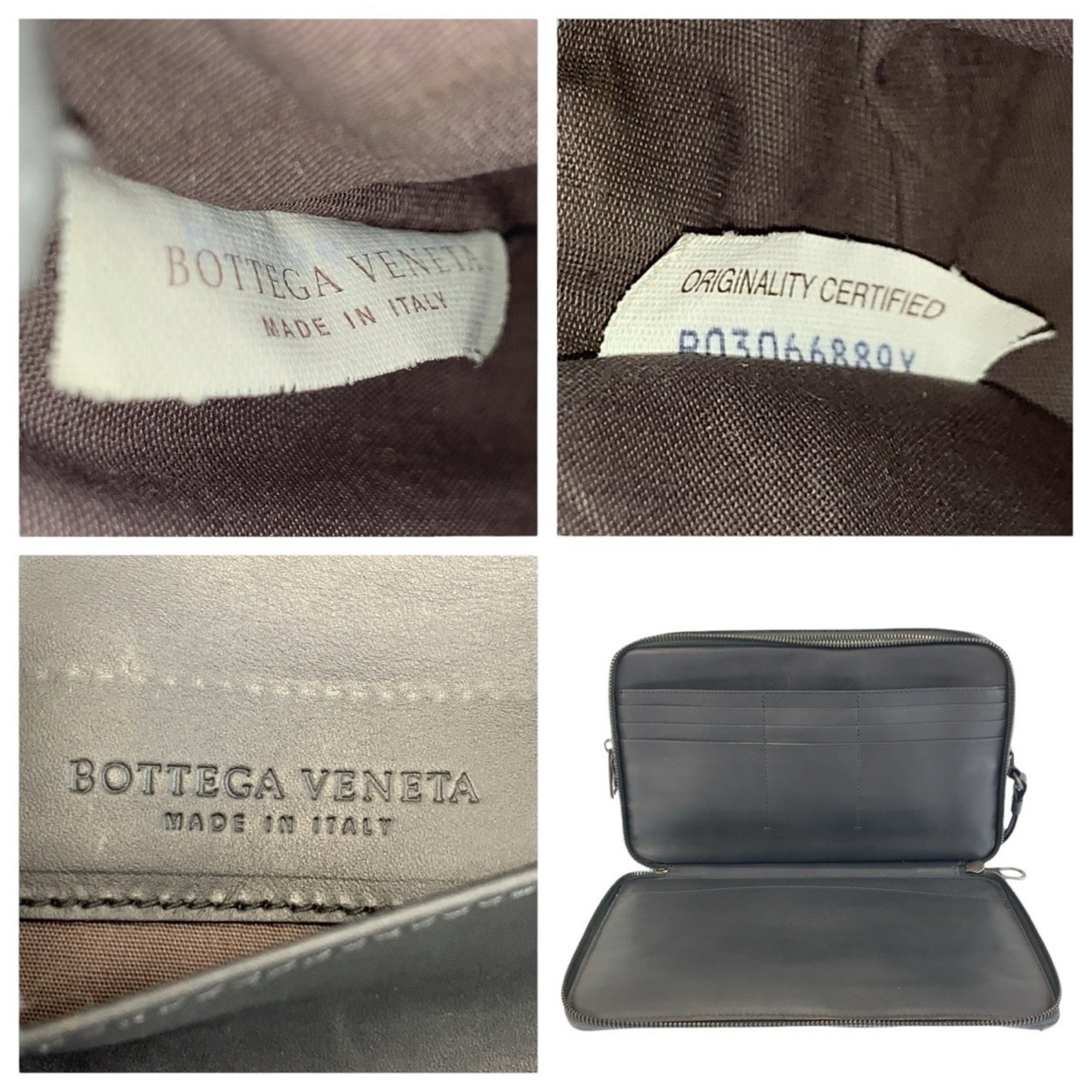 Bottega Veneta Gray Intrecciato Clutch Bag (Pre-Owned)