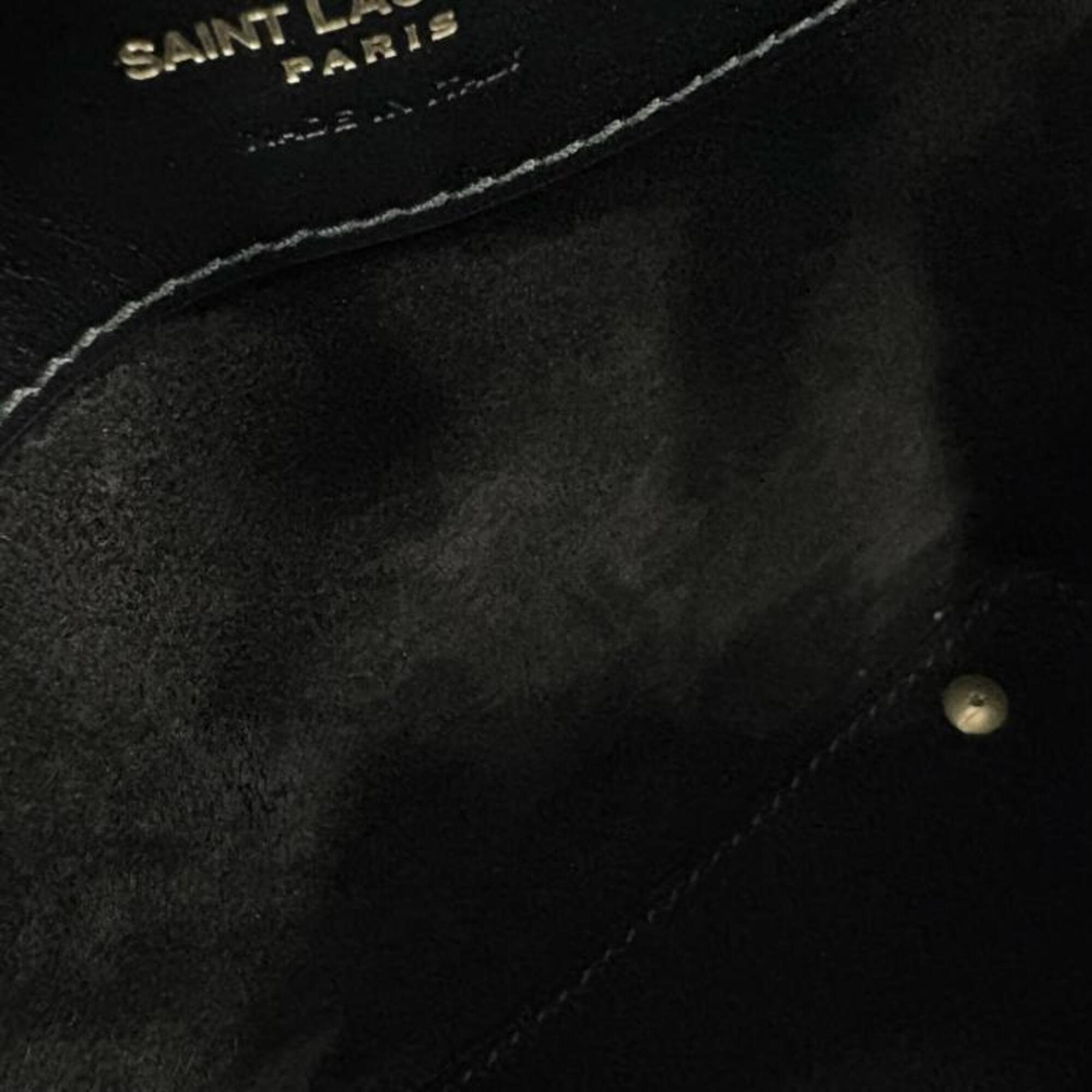 Saint Laurent Black Suede Leather Handbag (Pre-Owned)