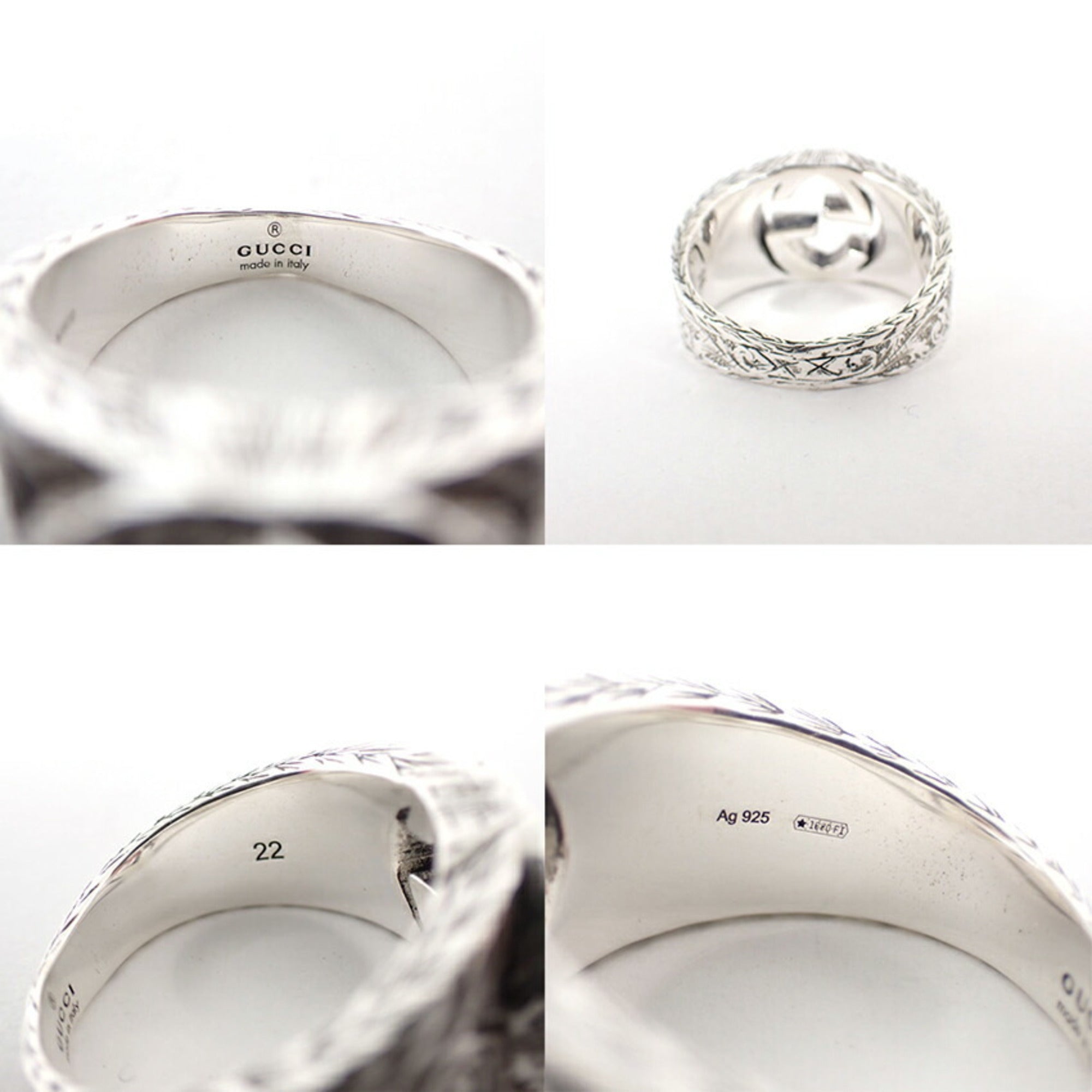 Gucci Sterling Silver 925 Band Ring (Pre-Owned)