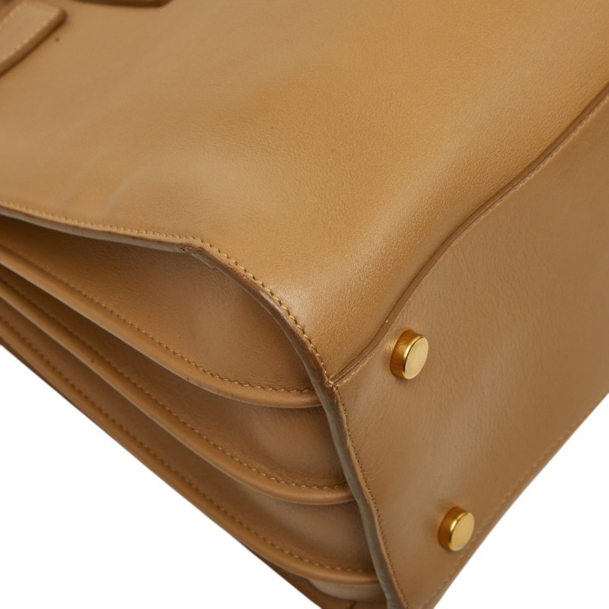 Saint Laurent Brown Leather Handbag Shoulder Bag (Pre-Owned)