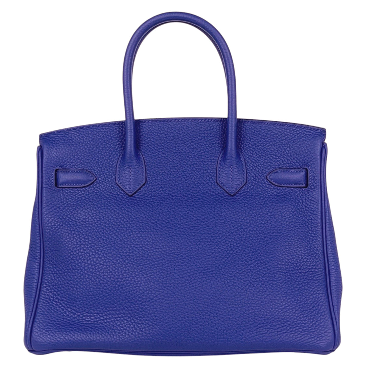 Hermes Birkin Blue Electric Taurillon Clemence Leather Handbag (Pre-Owned)