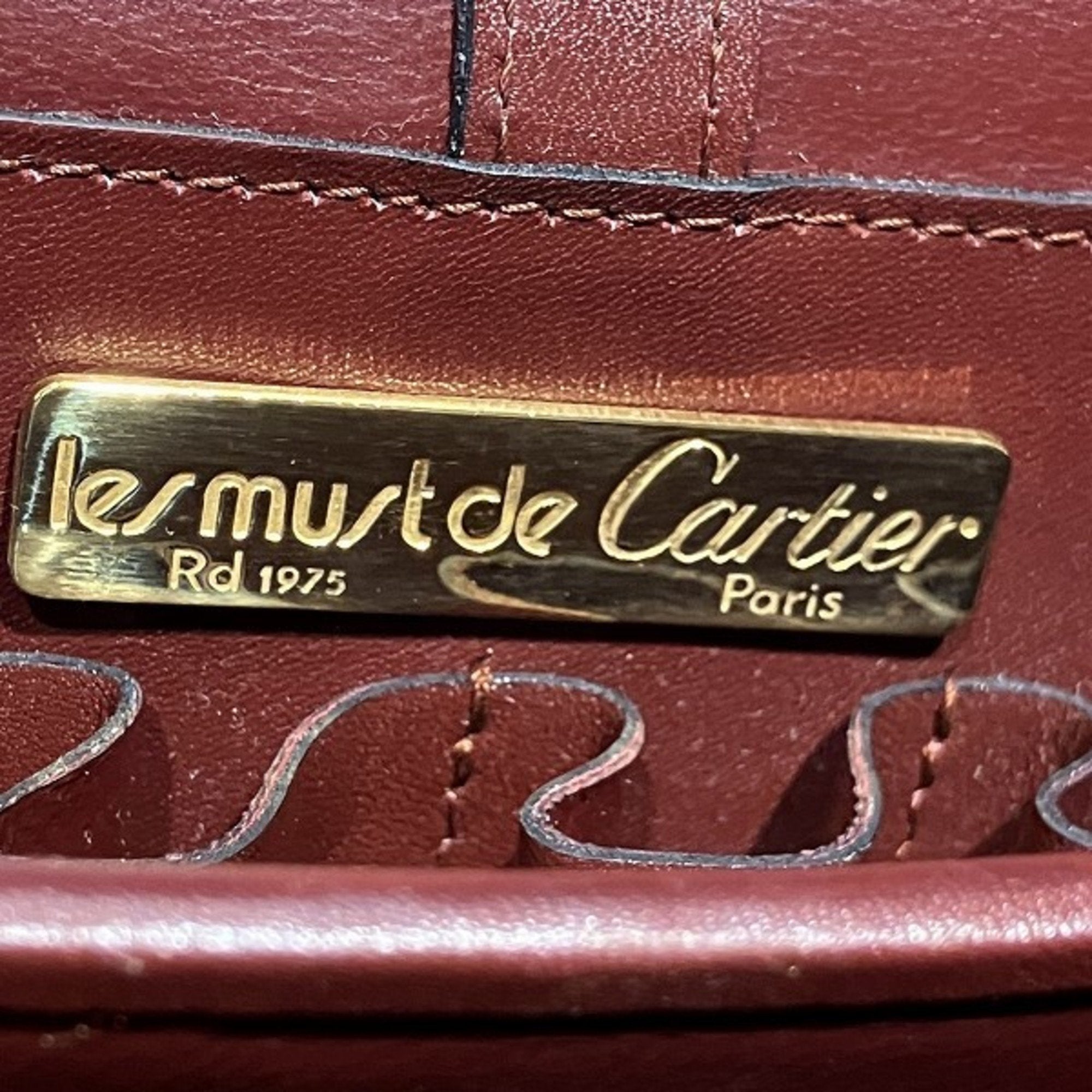 Cartier Must Bordeaux Leather Shoulder Bag (Pre-Owned)