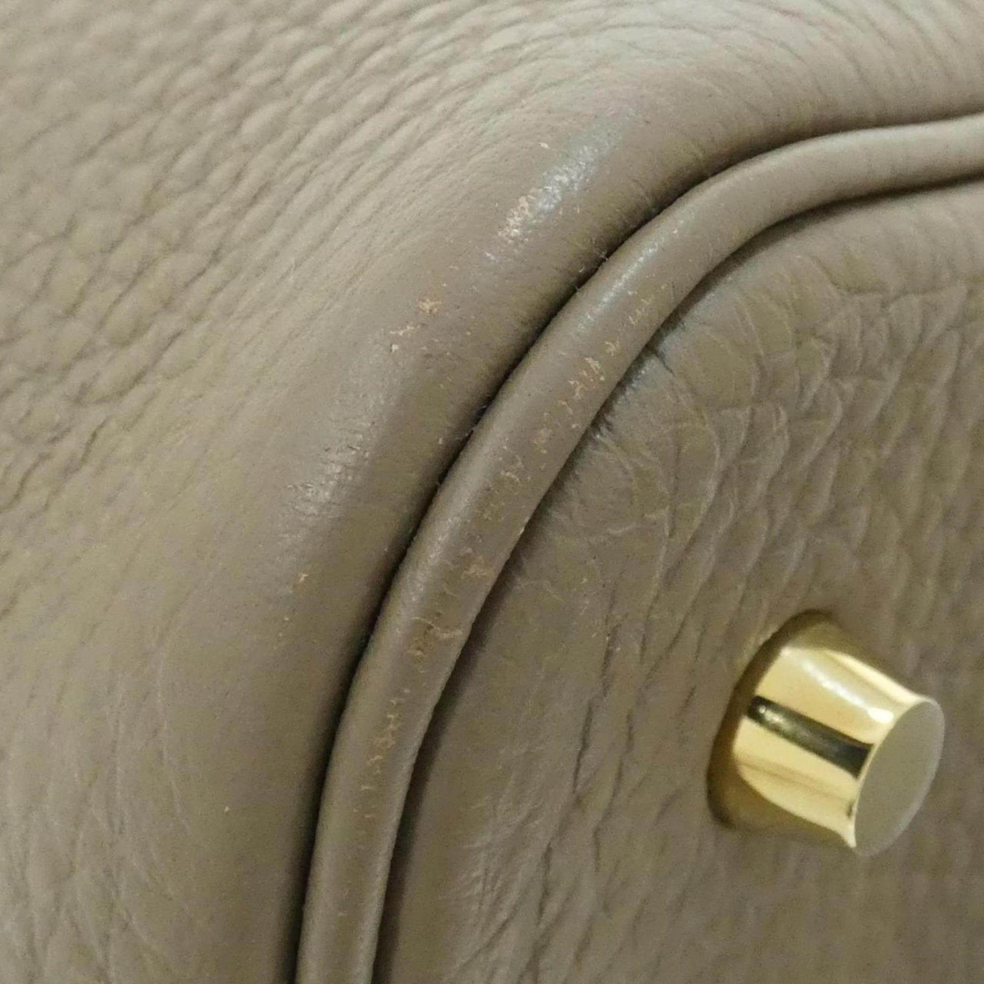 Hermes Etoupe Gray Taurillon Clemence Leather Handbag (Pre-Owned)