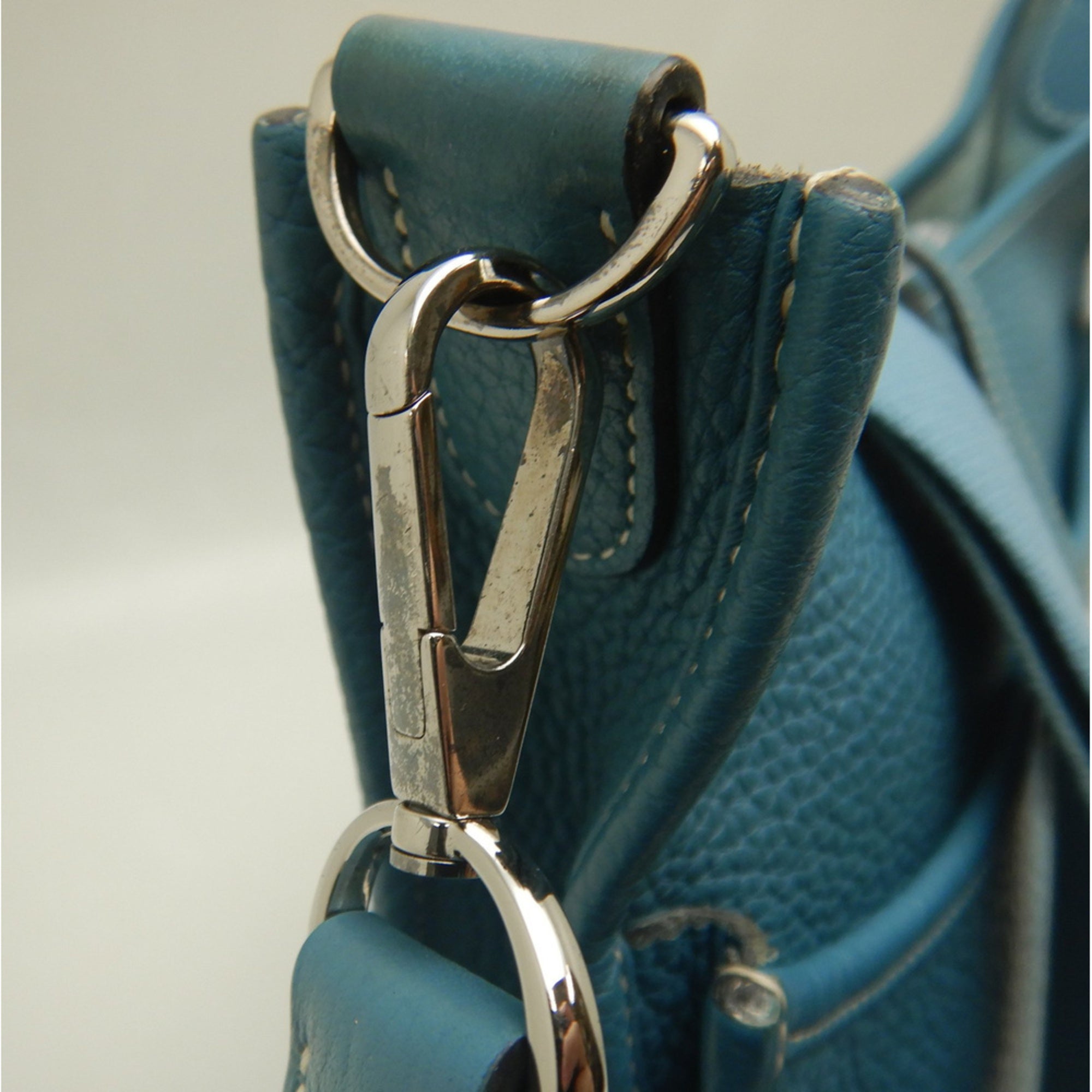 Hermes Evelyne Blue Jean Taurillon Clemence Leather Shoulder Bag (Pre-Owned)