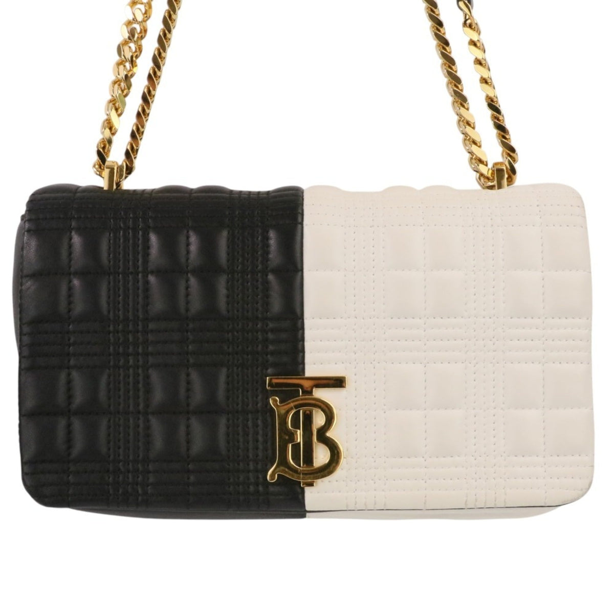 Burberry Black White Quilting Shoulder Bag (Pre-Owned)