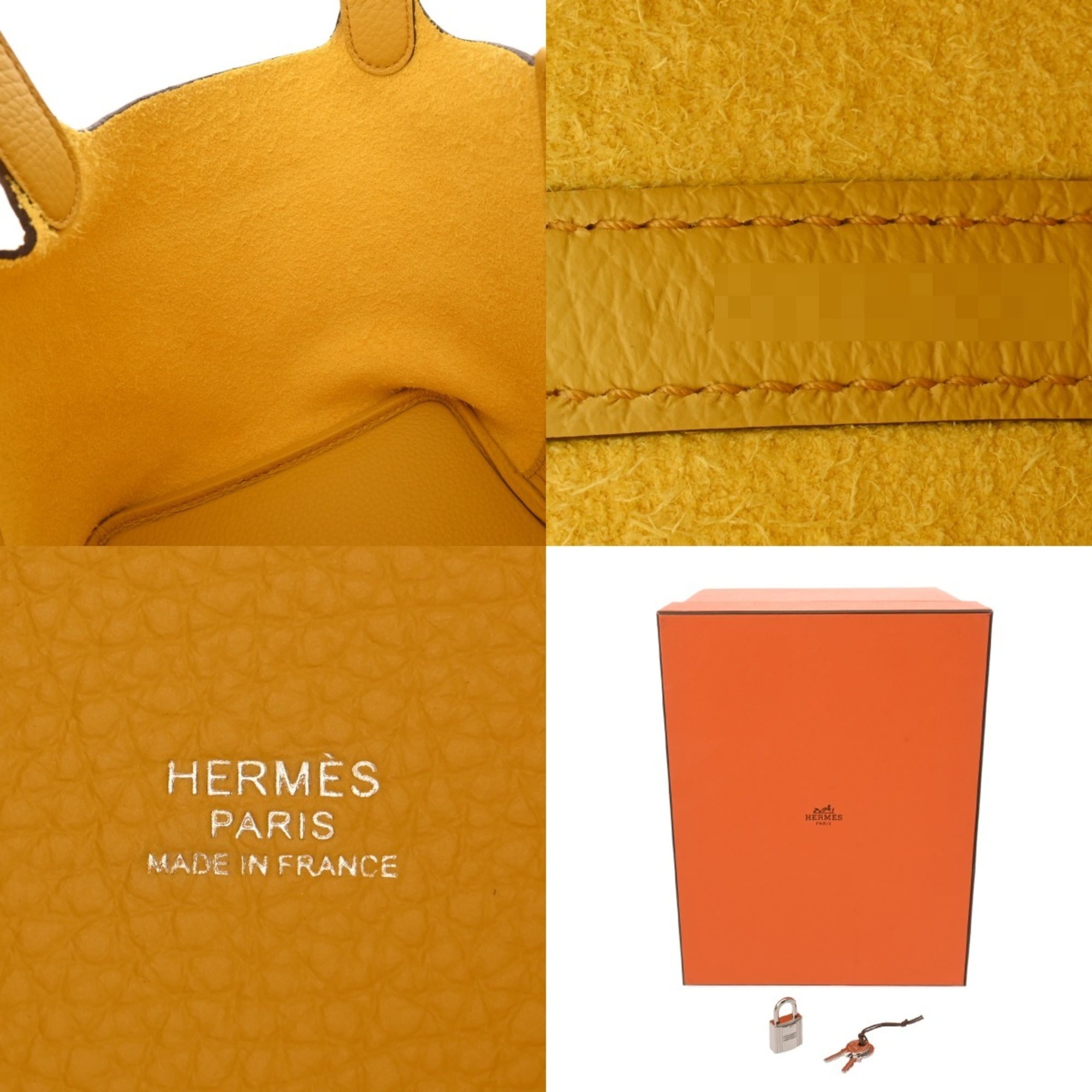 Hermes Silver Taurillon Clemence Leather Handbag (Pre-Owned)