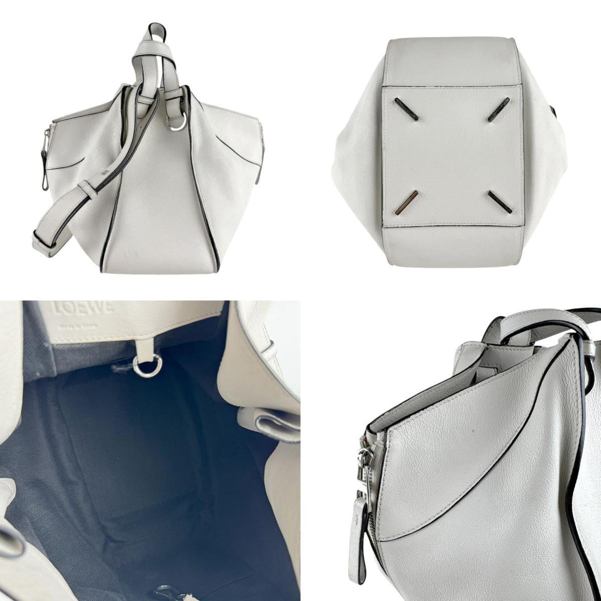 Loewe Hammock White Leather Shoulder Bag (Pre-Owned)