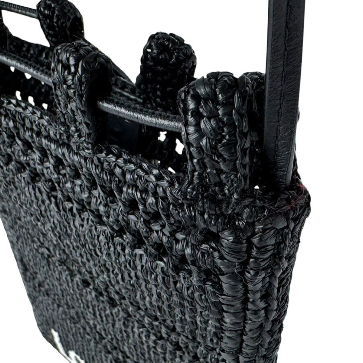 Loewe Black Raffia Shoulder Bag (Pre-Owned)
