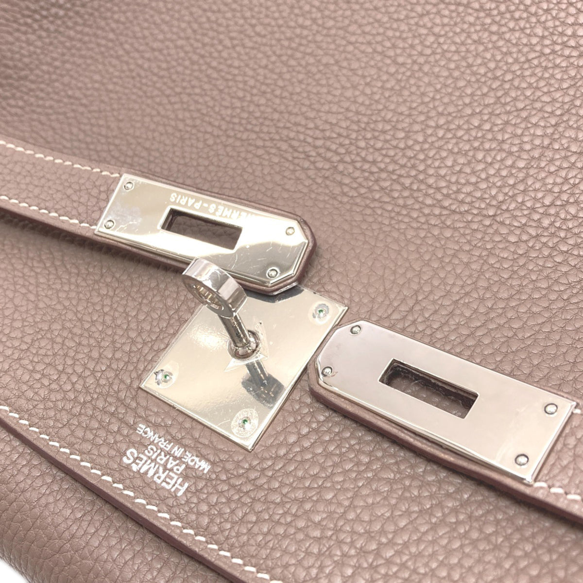 Hermes Etoupe Gray Togo Leather Handbag (Pre-Owned)