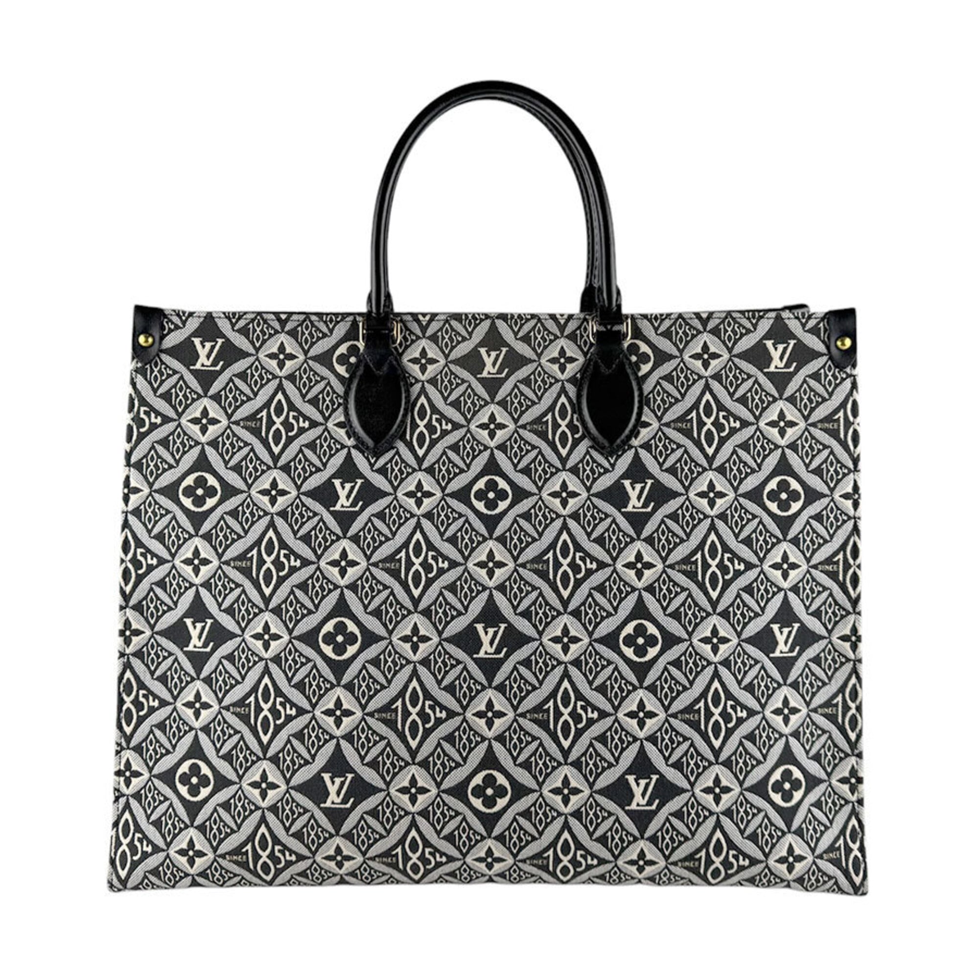 Louis Vuitton Black Gray White Canvas Leather Handbag Shoulder Bag (Pre-Owned)
