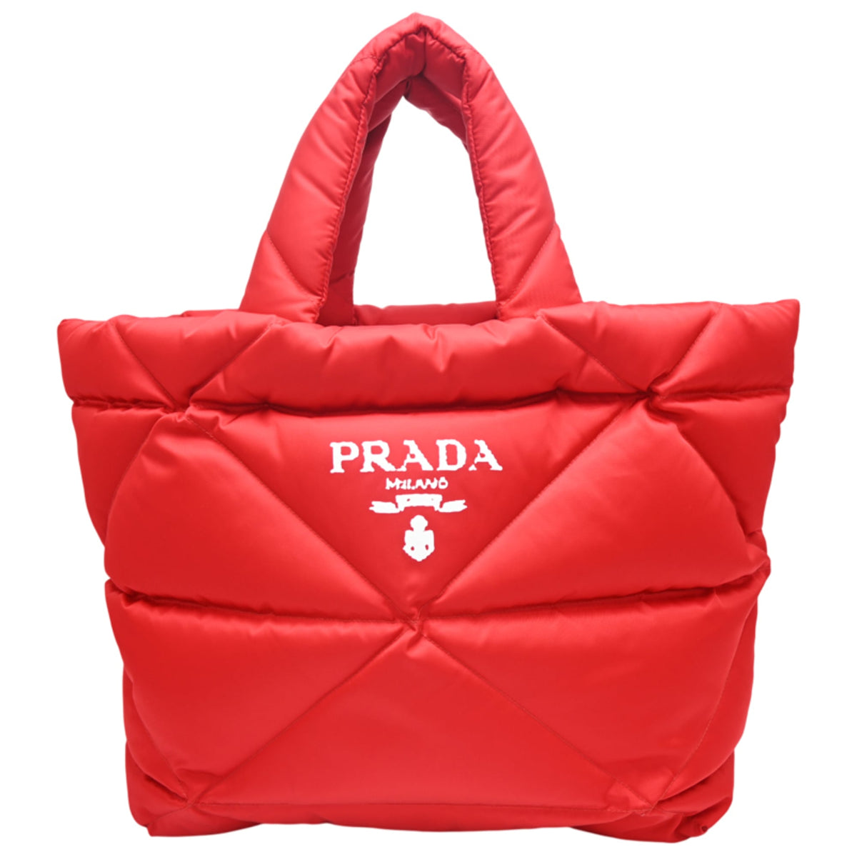 Prada Red Color Nylon Tote Bag (Pre-Owned)