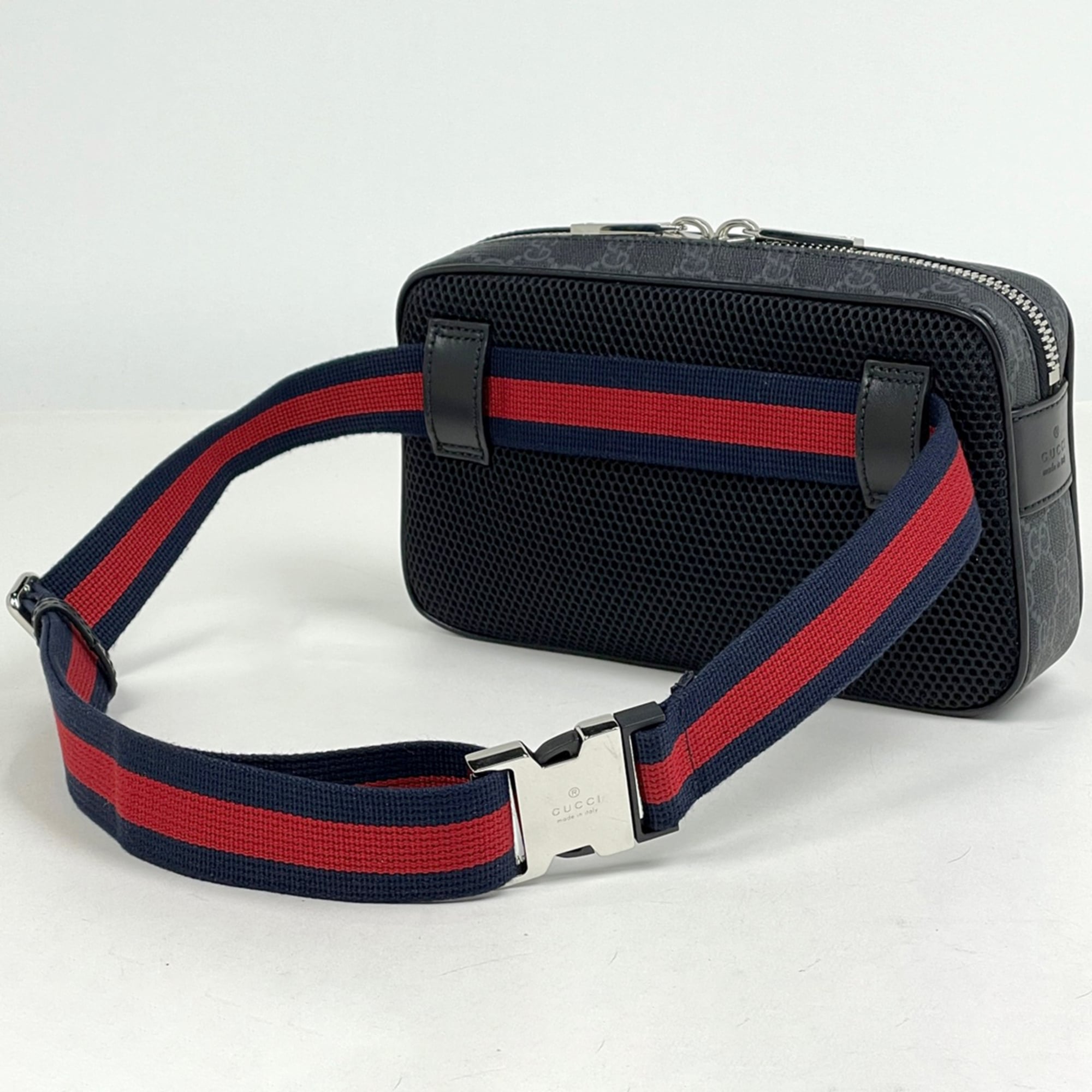 Gucci Black Coated Canvas Leather Fanny Pack Sling Bag (Pre-Owned)