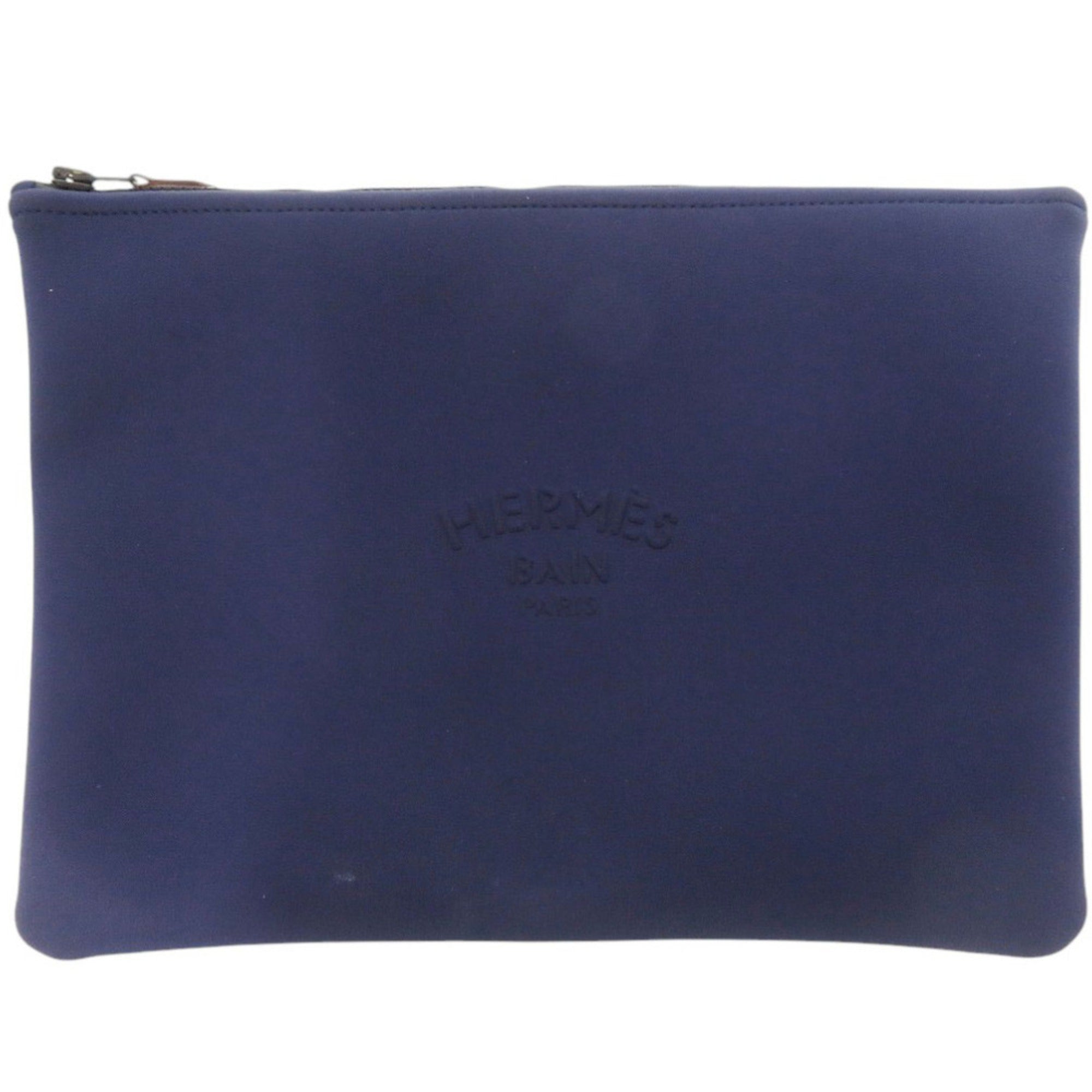 Hermes Navy Polyamide Nylon Pouch (Pre-Owned)