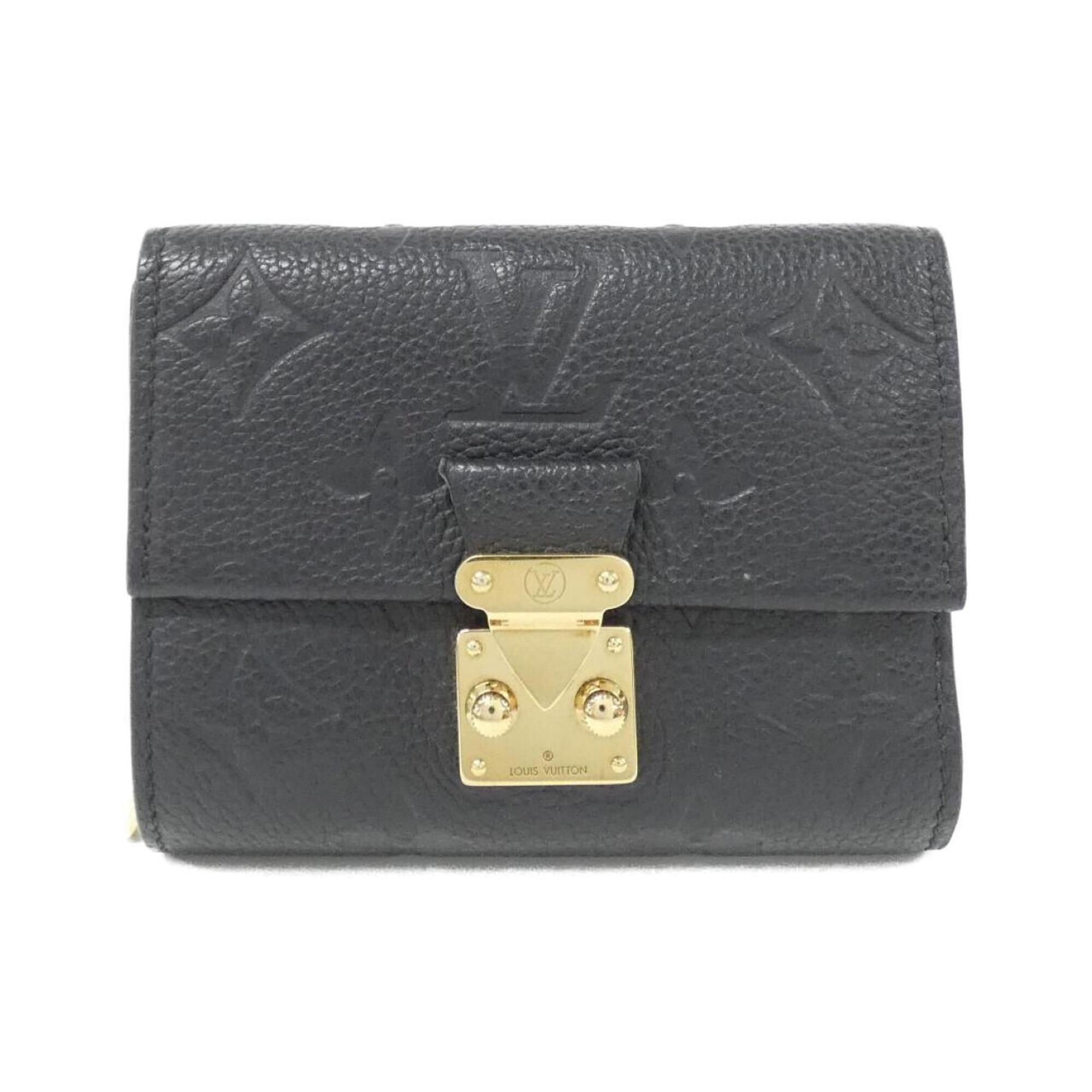 Louis Vuitton Black Leather Wallet (Tri-Fold) (Pre-Owned)
