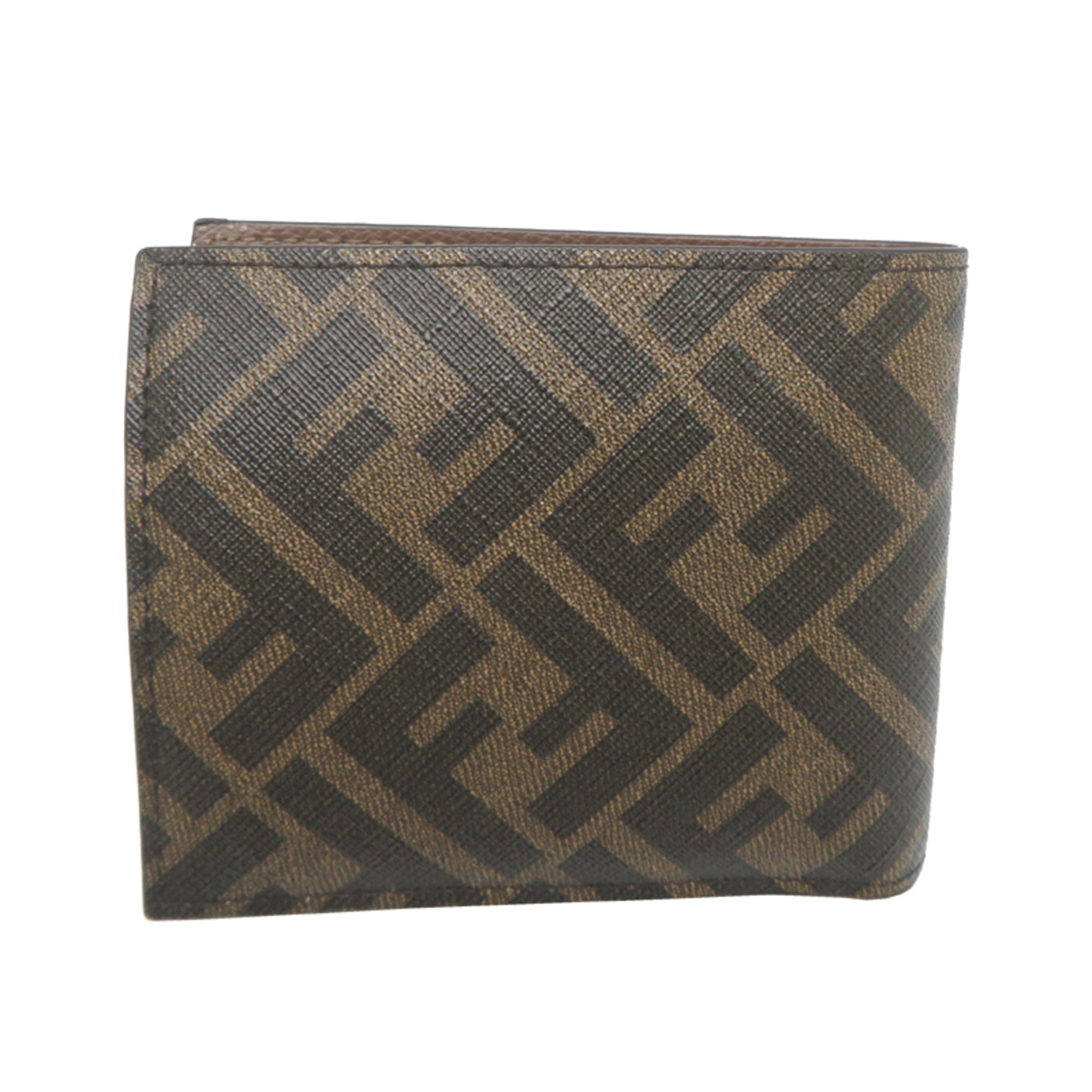 Fendi Brown Yellow Pvc Leather Wallet (Bi-Fold) (Pre-Owned)
